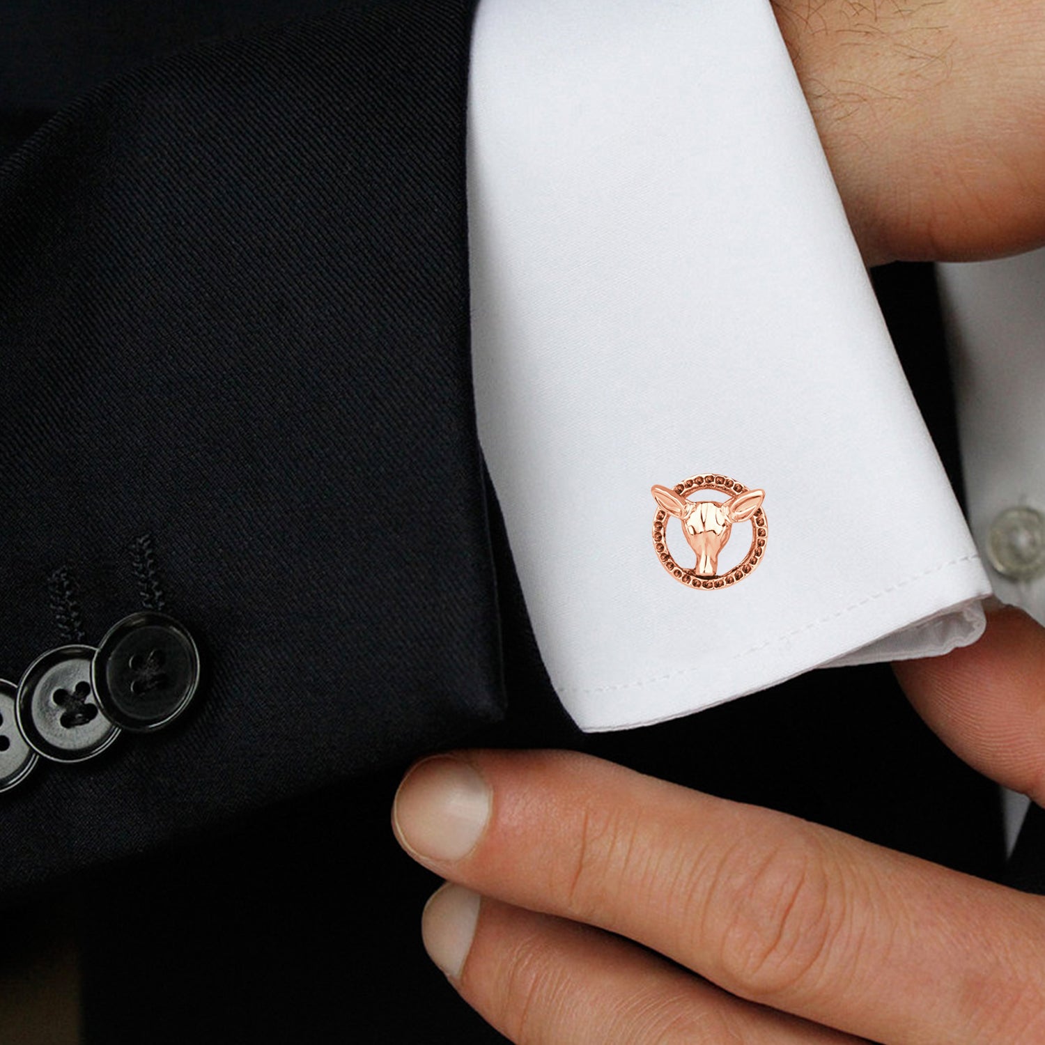 Deer Face Shaped Cufflinks