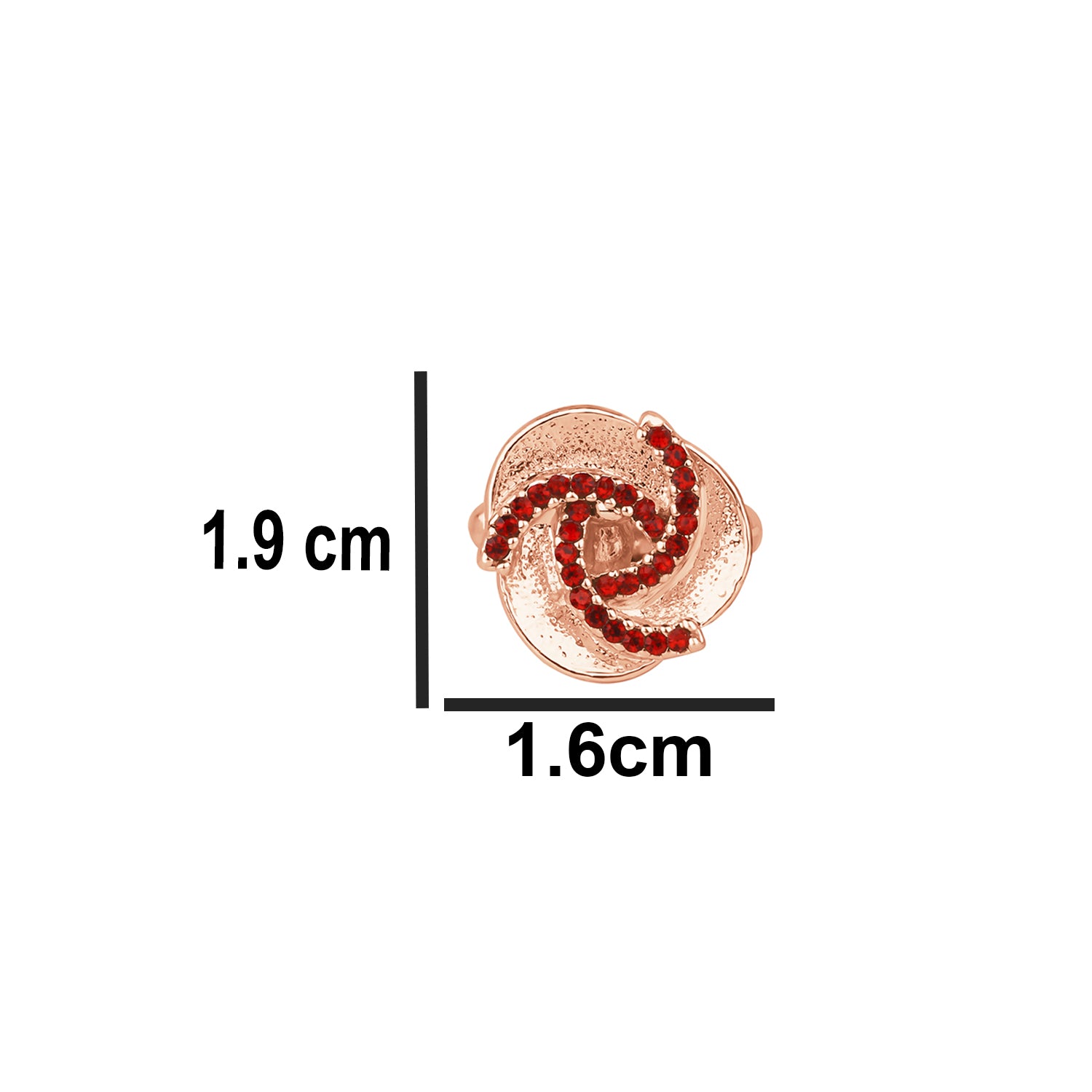 Red Crystal Round Cufflink