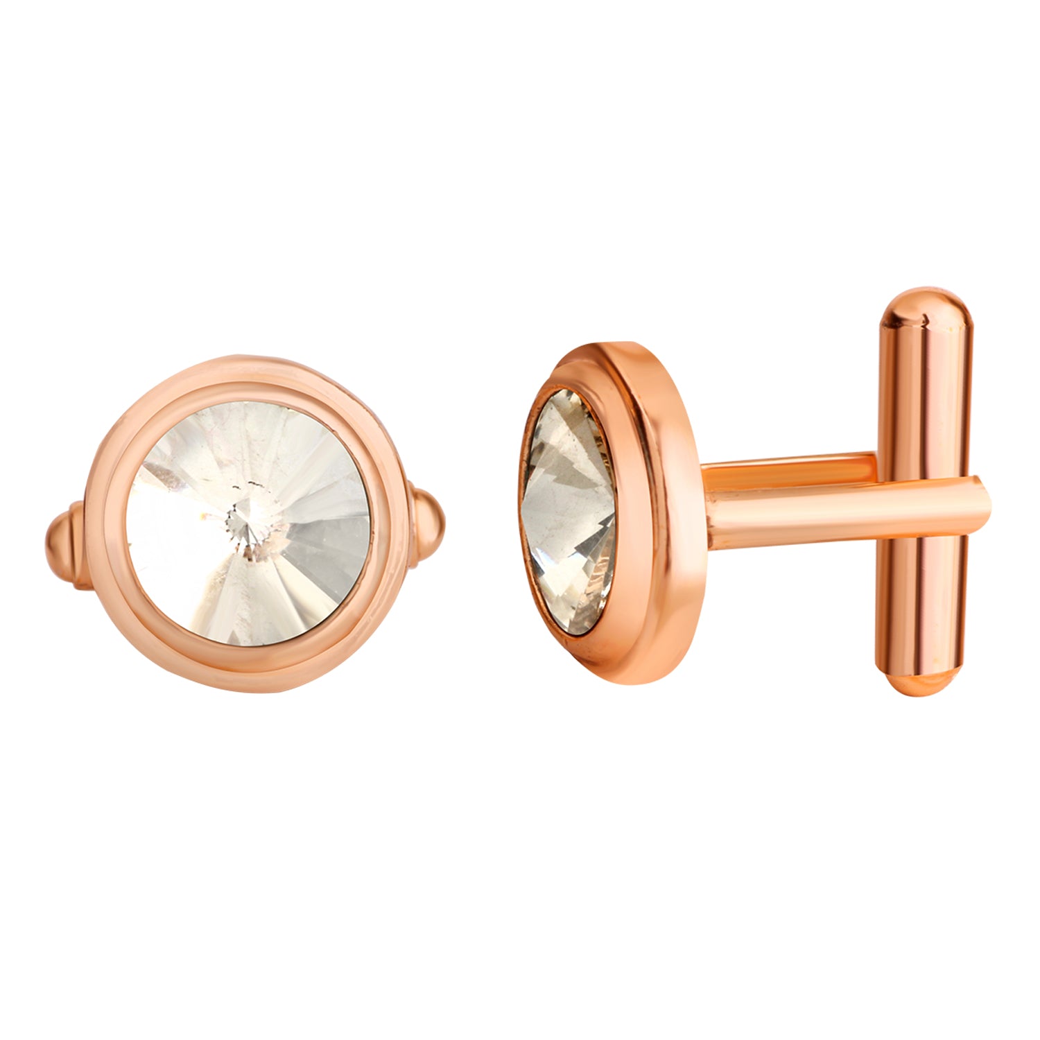 Solitaire White Crystal Cufflink