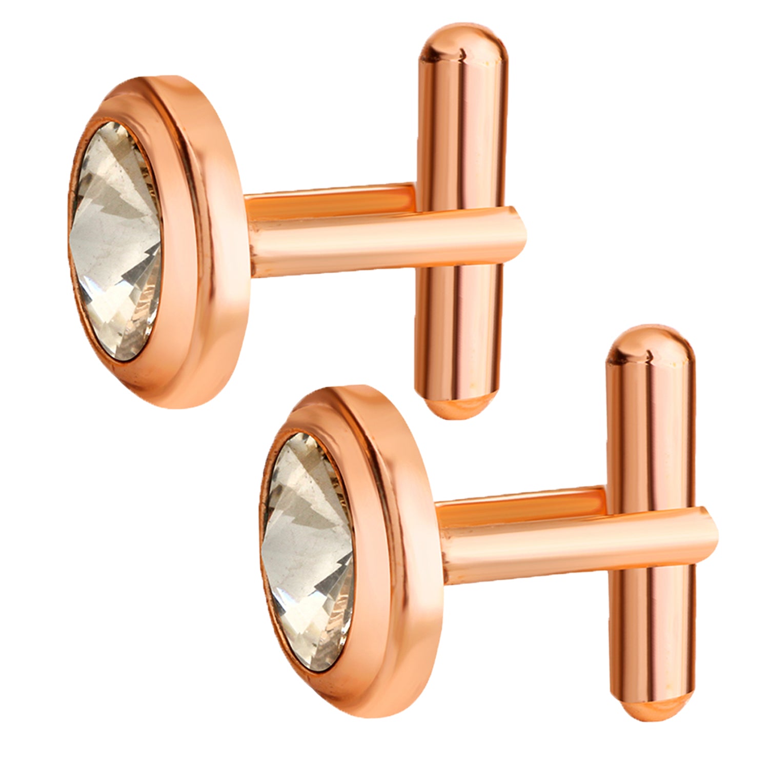 Solitaire White Crystal Cufflink