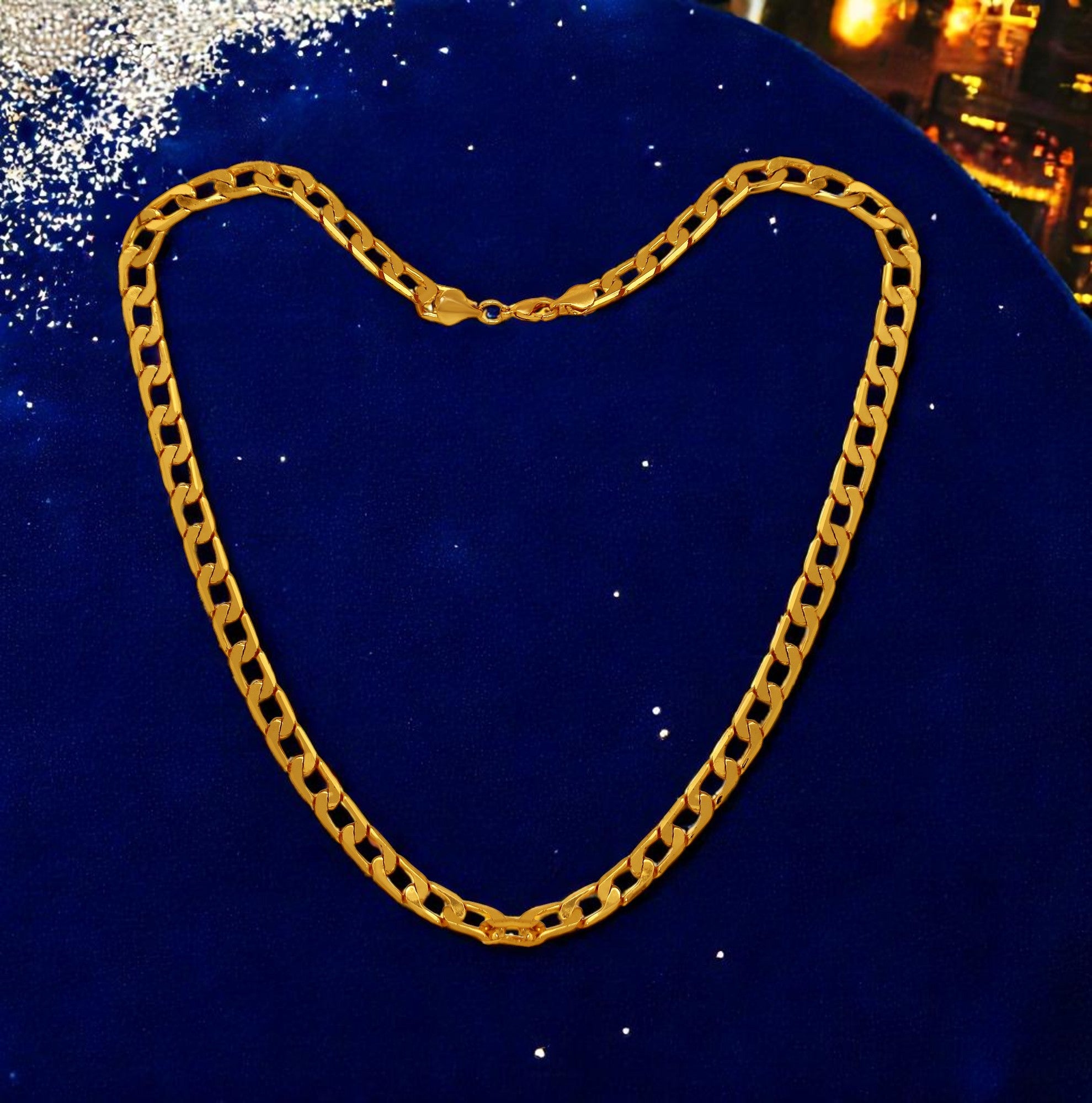 Micron Gold Plated Exquisite Mens Link Chain