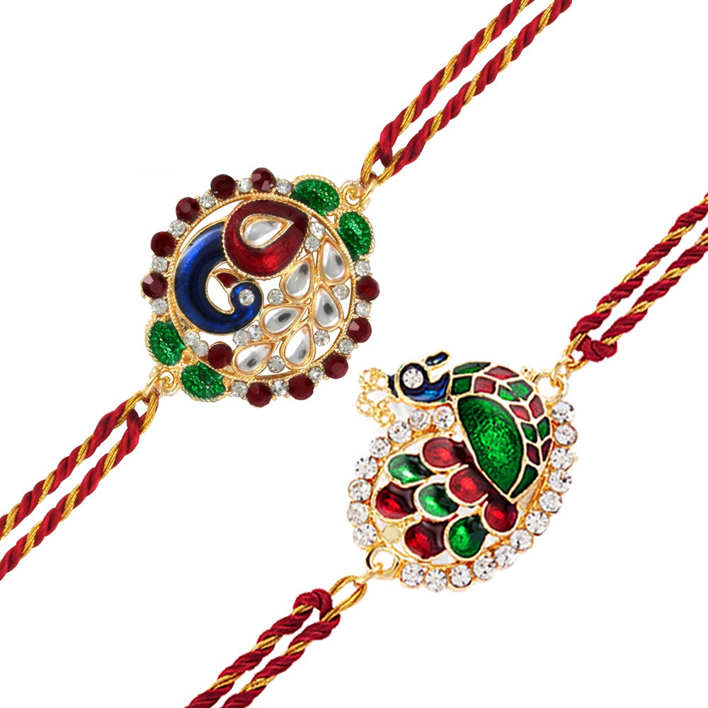 Combo of 2 Charming Rakhi with Meenakari Work