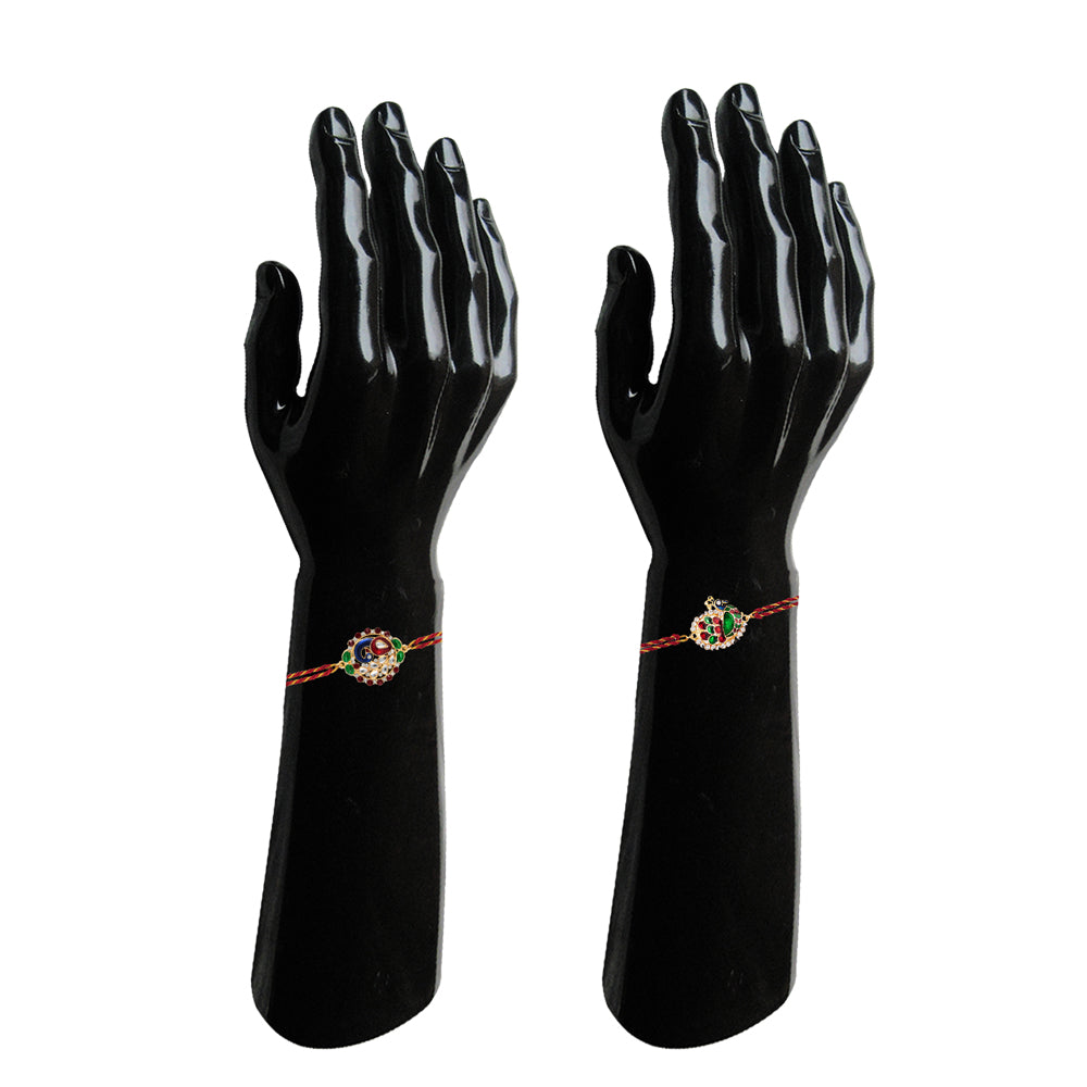 Combo of 2 Charming Rakhi with Meenakari Work