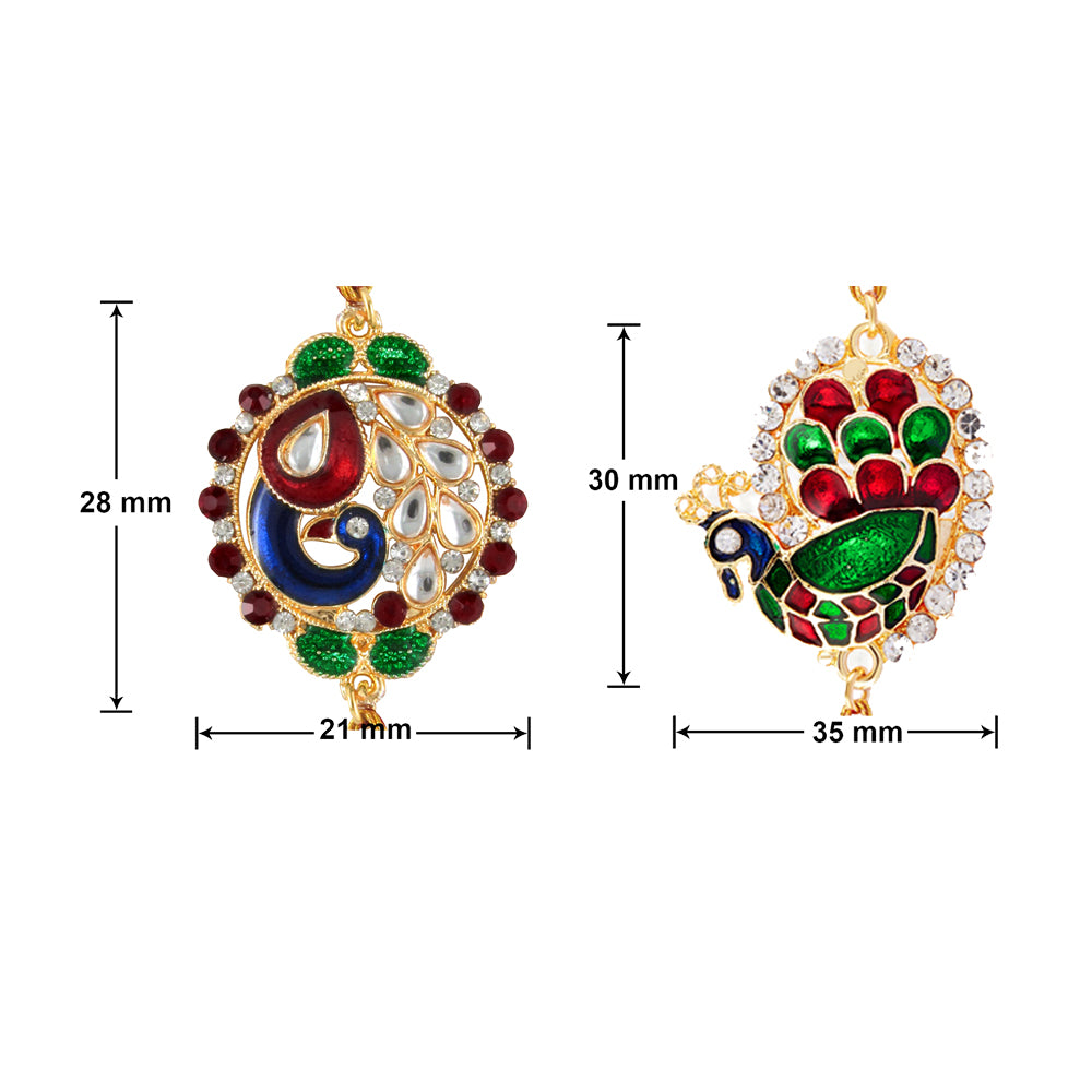 Combo of 2 Charming Rakhi with Meenakari Work