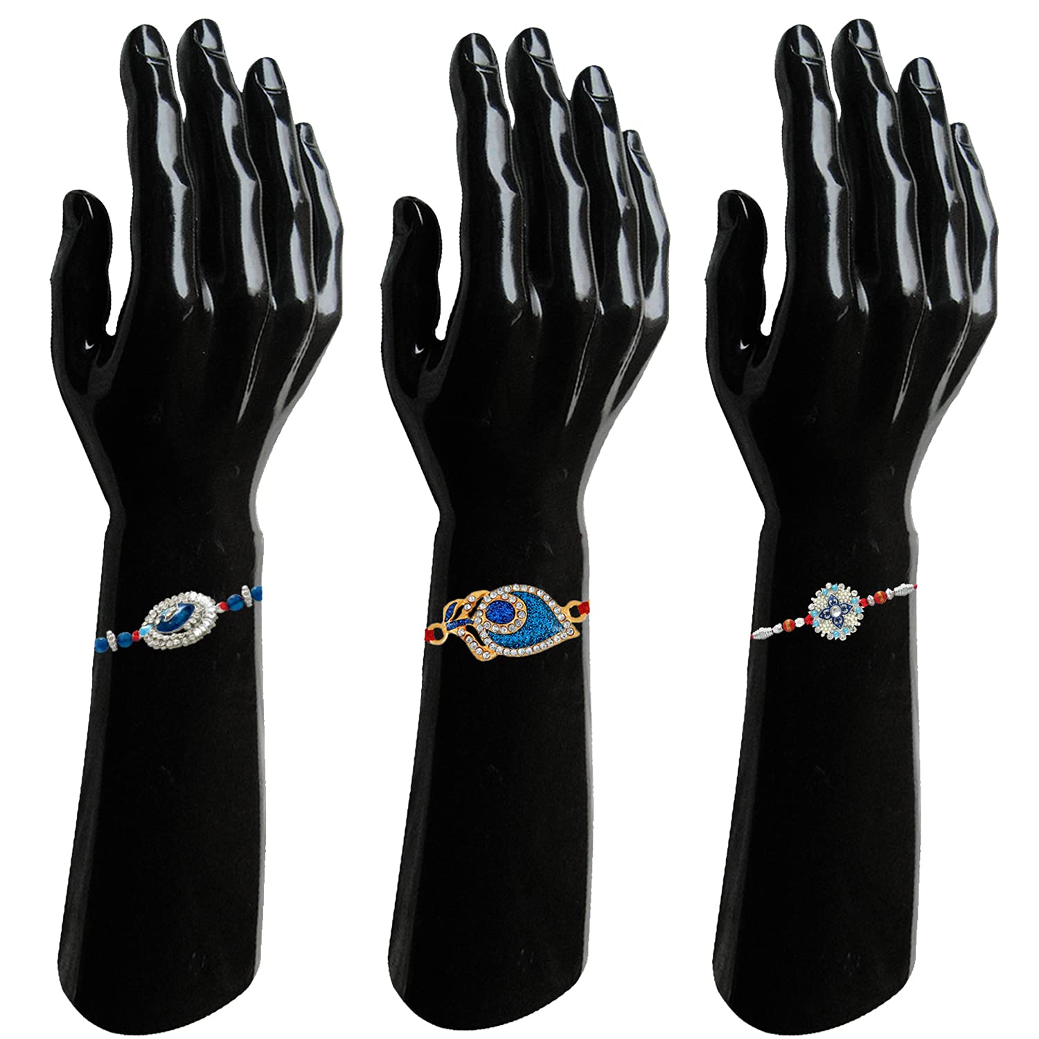 Combo of Three Lustrous Rakhis with Meenakari Work