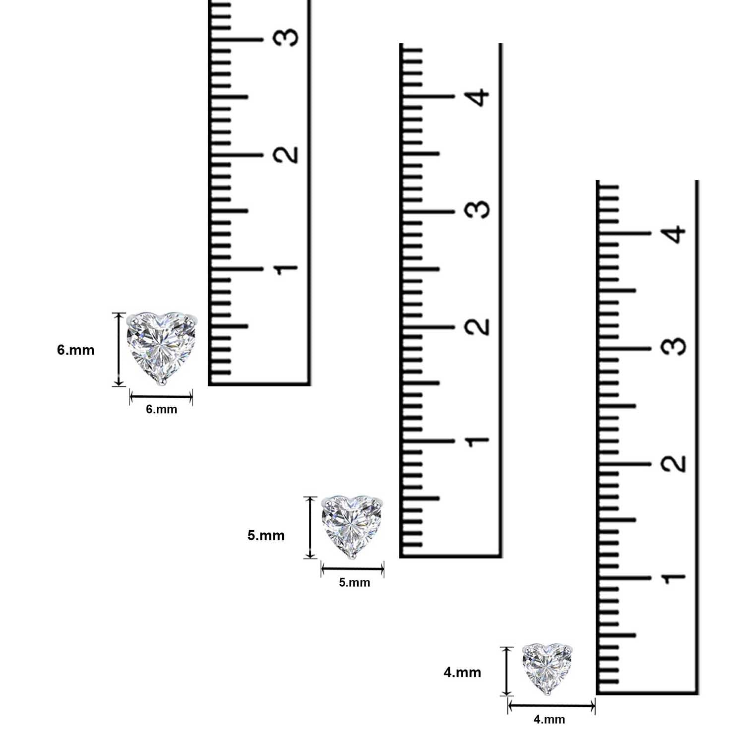 Solitaire Heart Studs