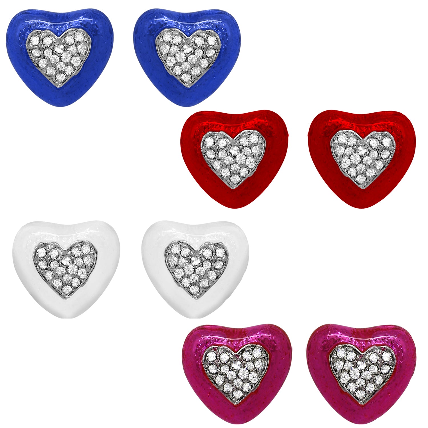 Romantic Heart Studs Combo