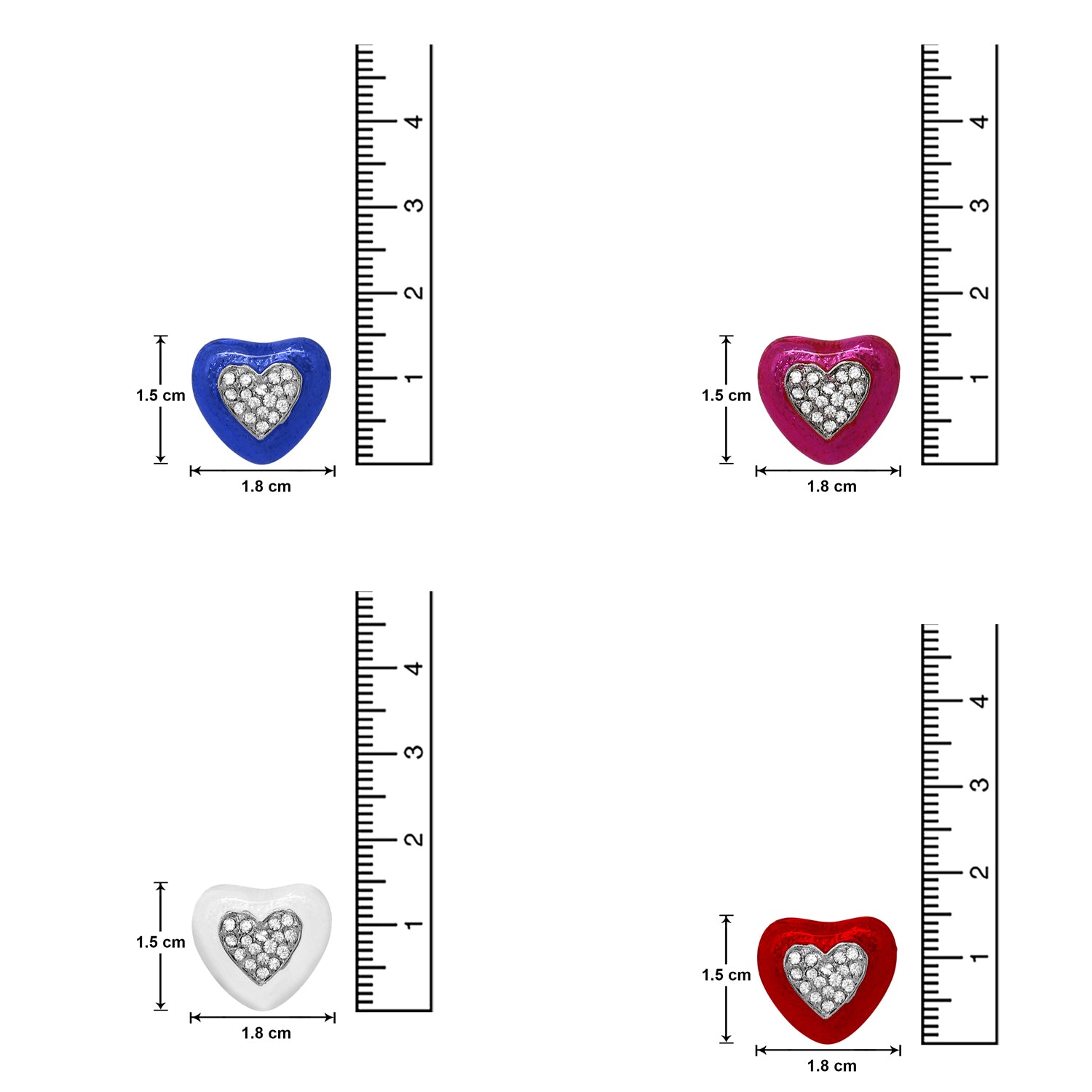 Romantic Heart Studs Combo