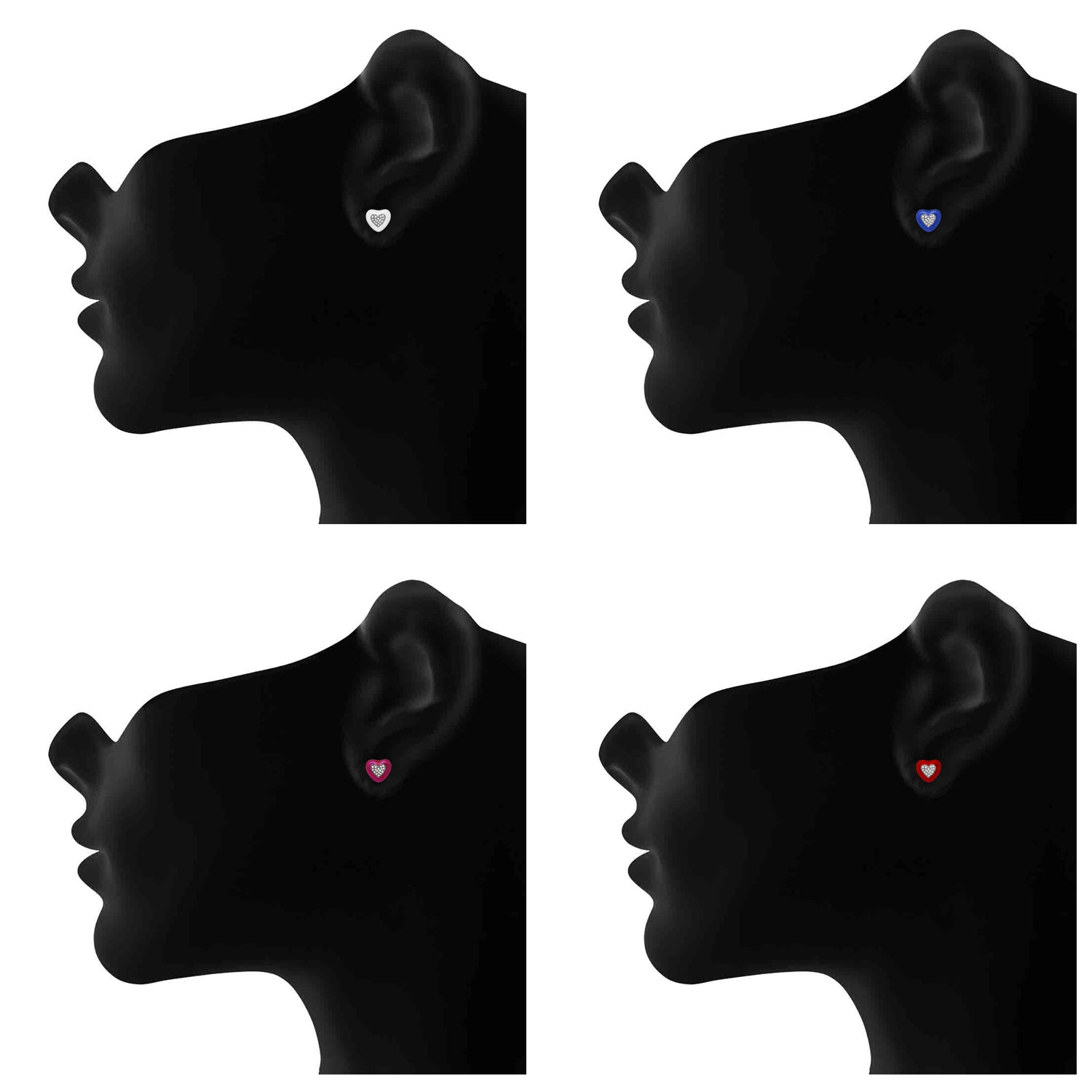 Romantic Heart Studs Combo