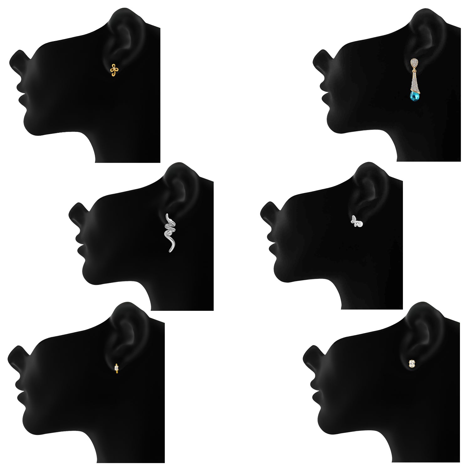 Dazzling Studs, Danglers and Bali Combo