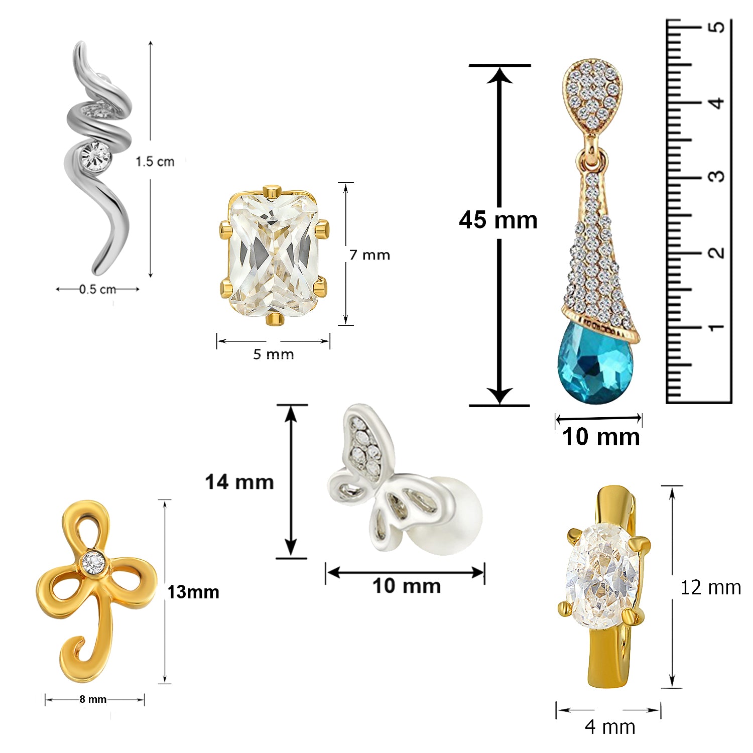 Dazzling Studs, Danglers and Bali Combo