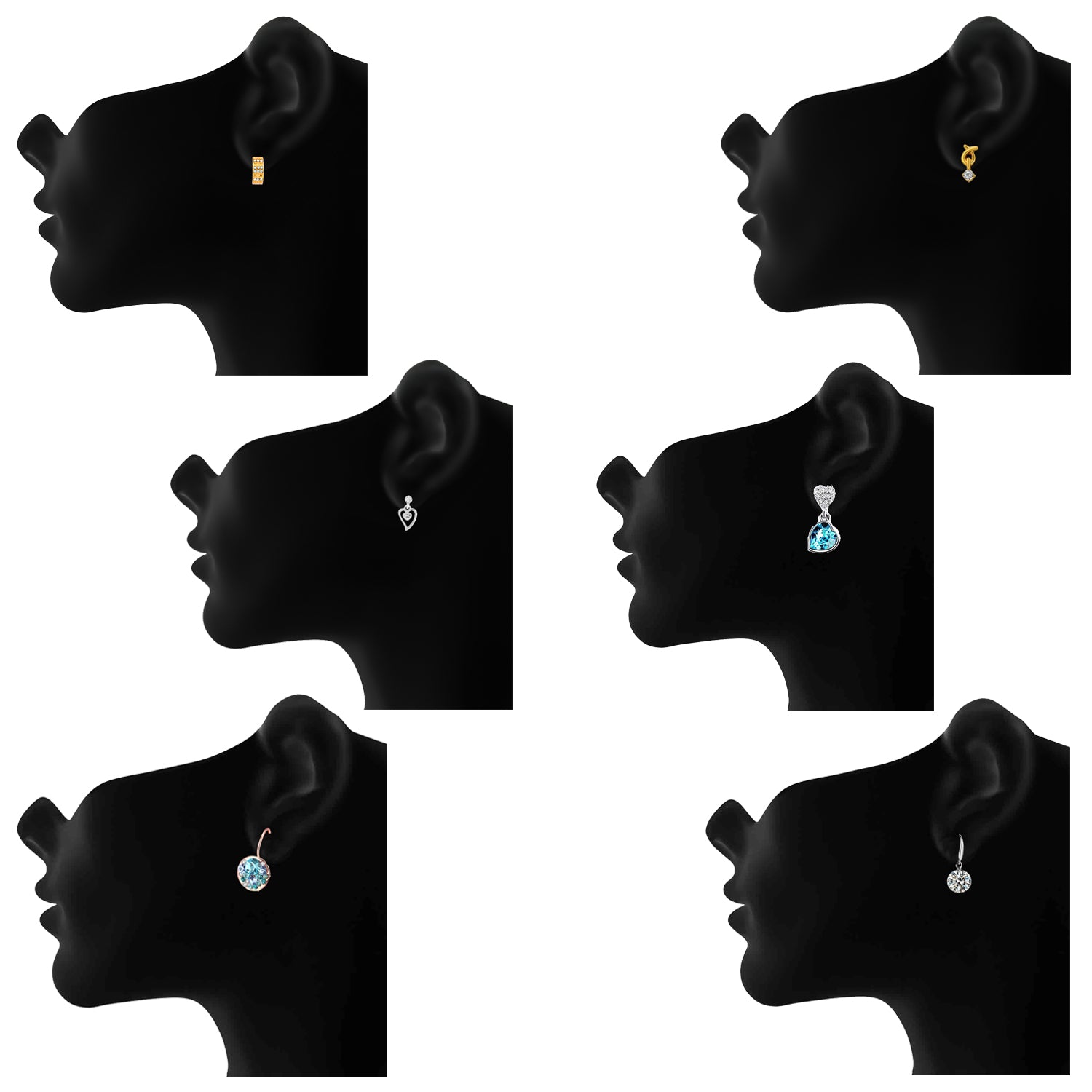 Designer Studs, Bali,Hoop and Dangler Earrings Combo