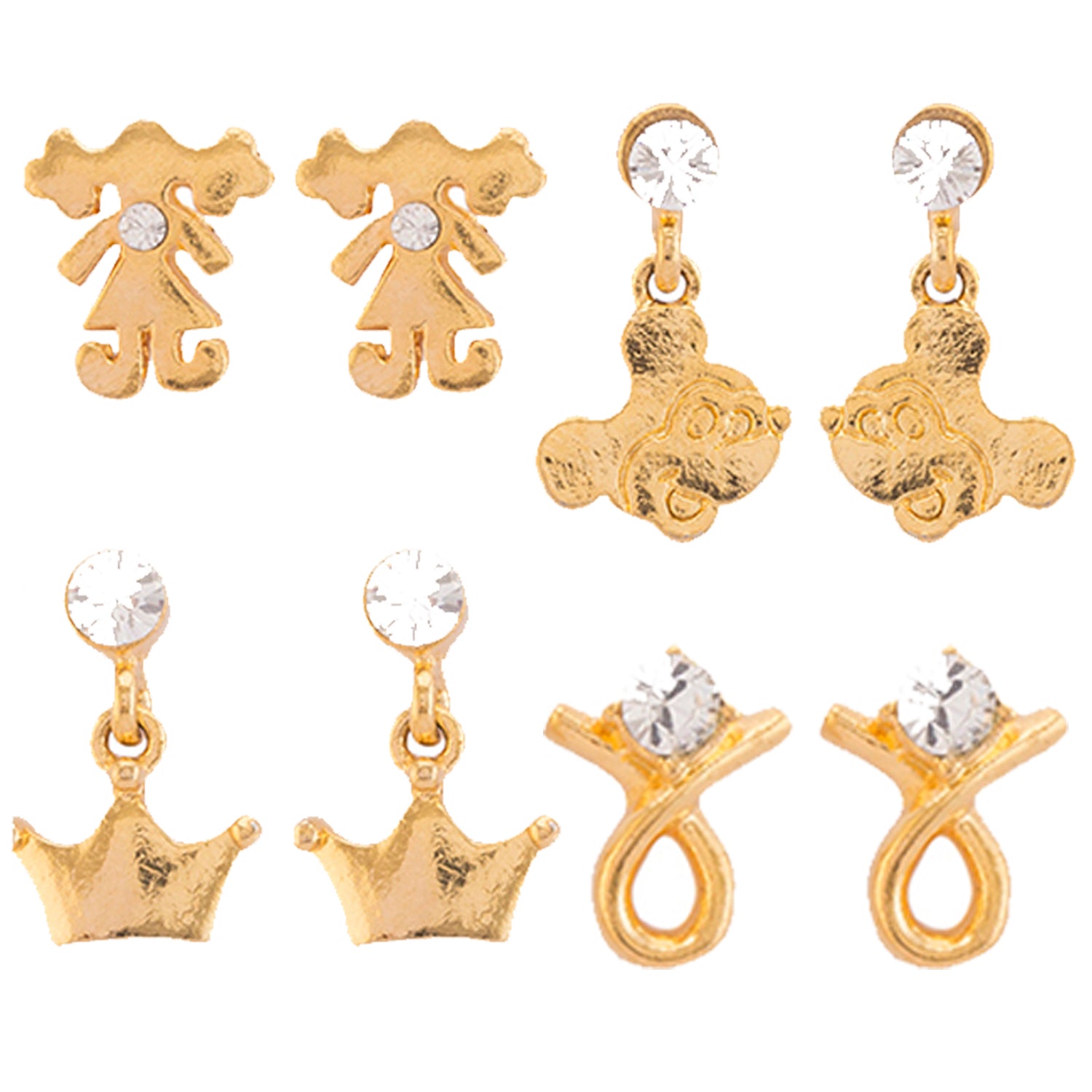 Solitaire Crystal Earrings Combo