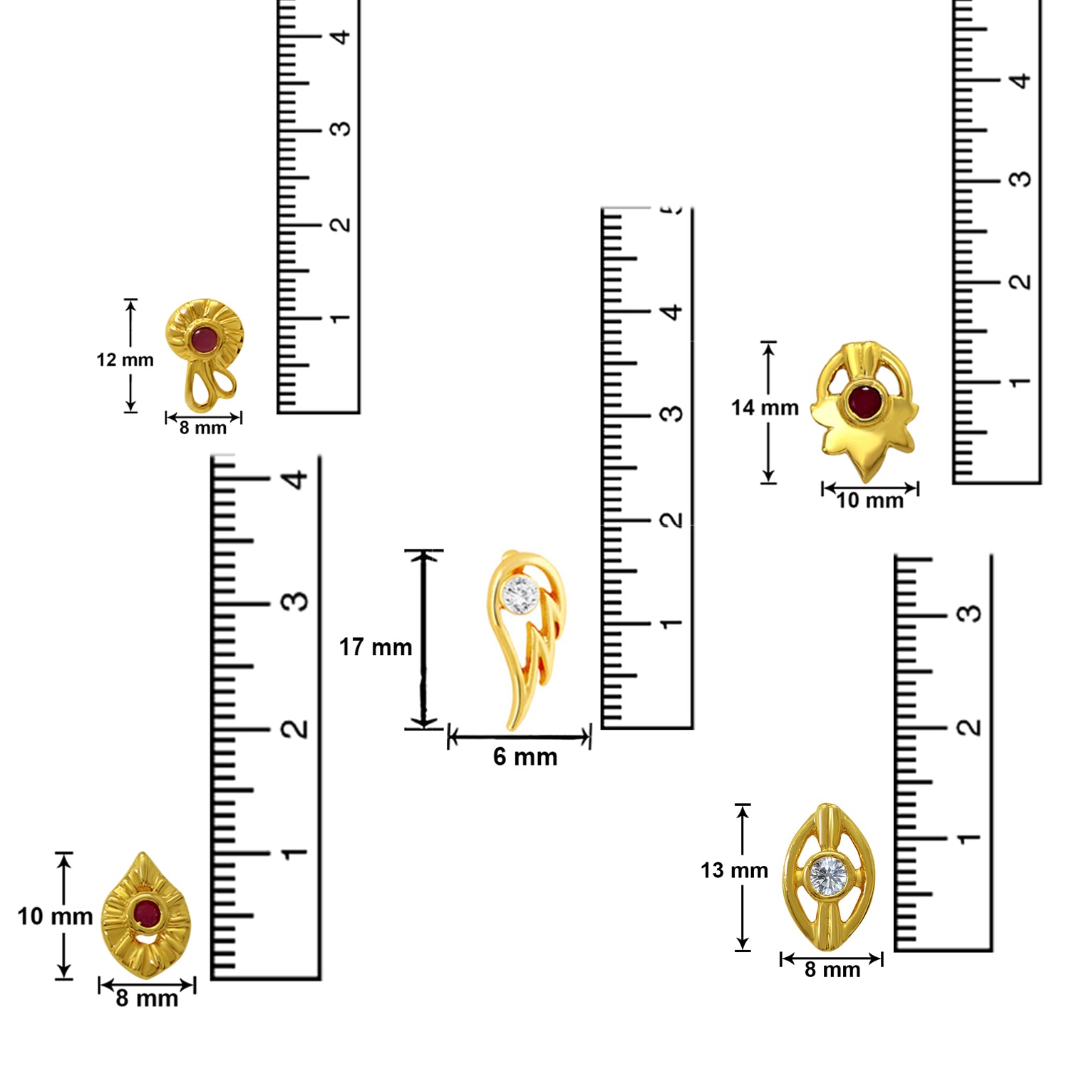 Elegant Crystal Studs Combo