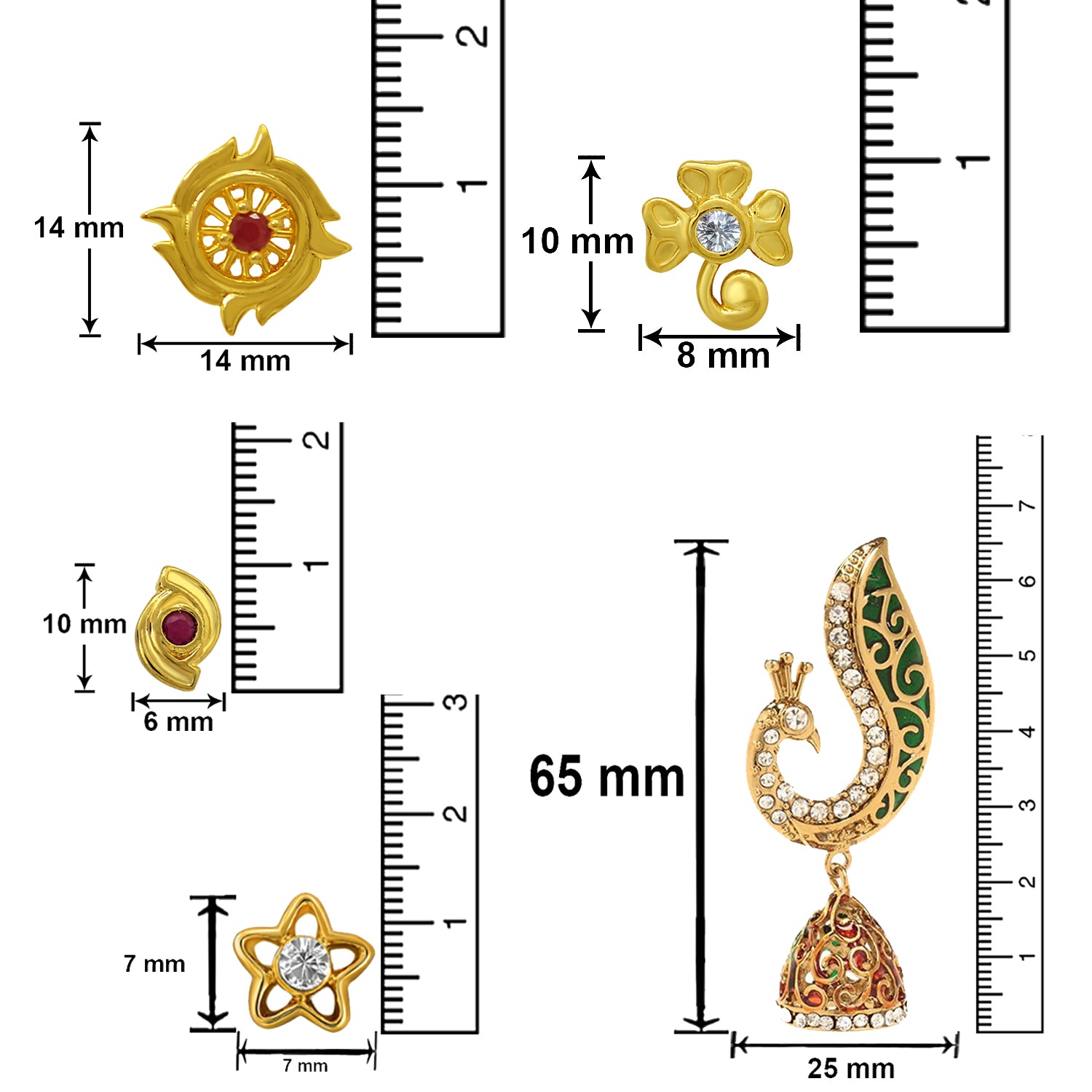 Designer Crystal Earrings Combo