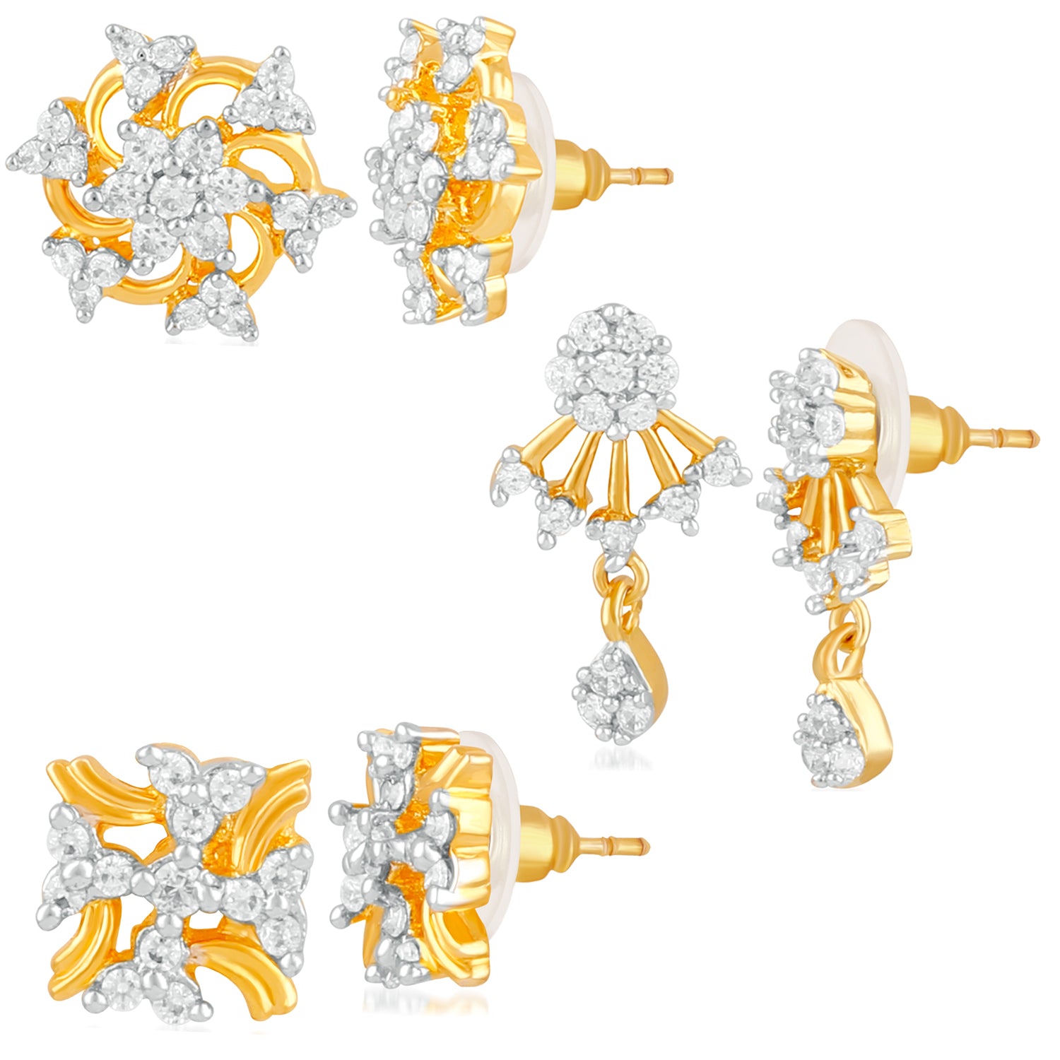 Exclusive Combo of Cubic Zirconia Stud Earrings