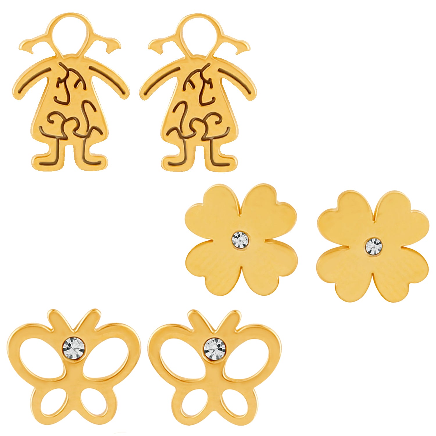 Elegant Crystal Stud Earrings combo