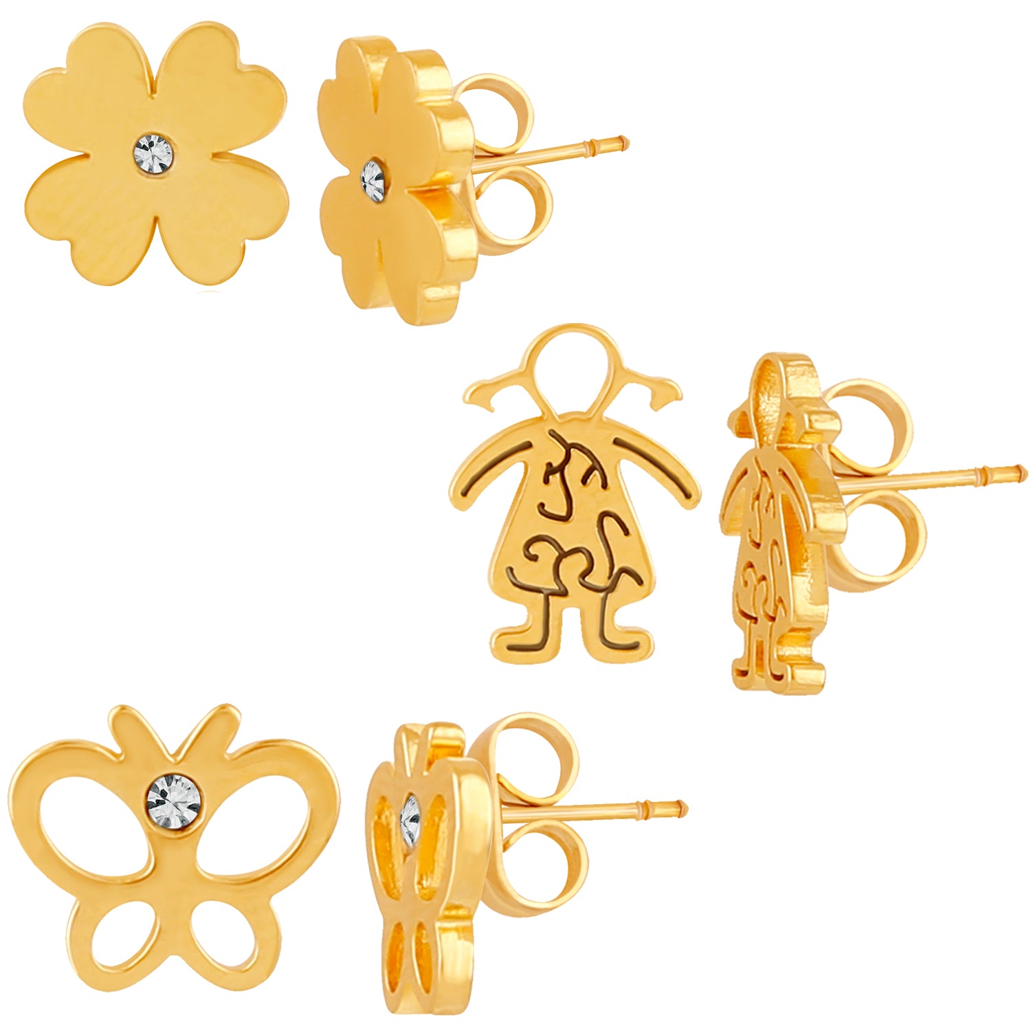 Elegant Crystal Stud Earrings combo