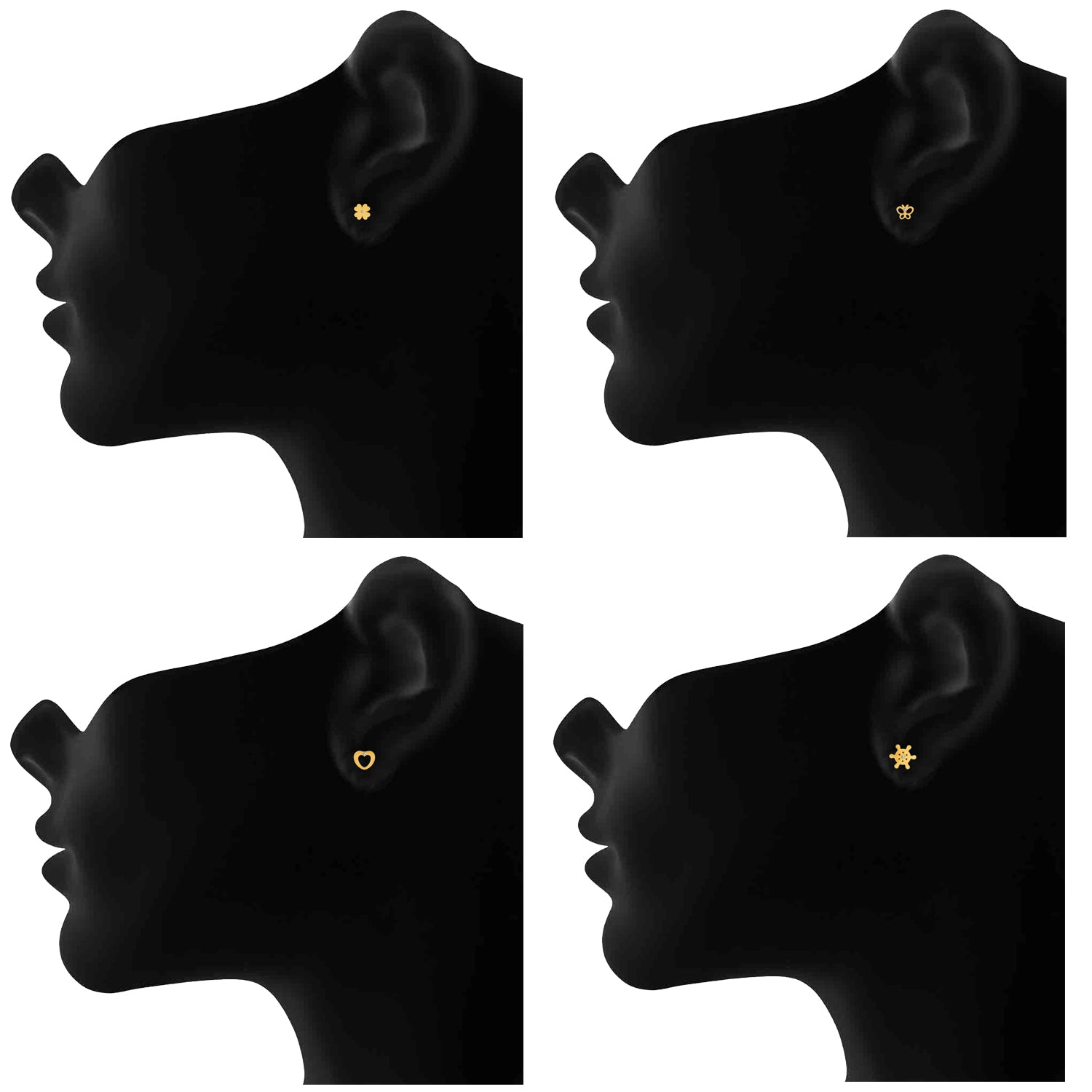 Alluring Crystal Stud Earrings Combo