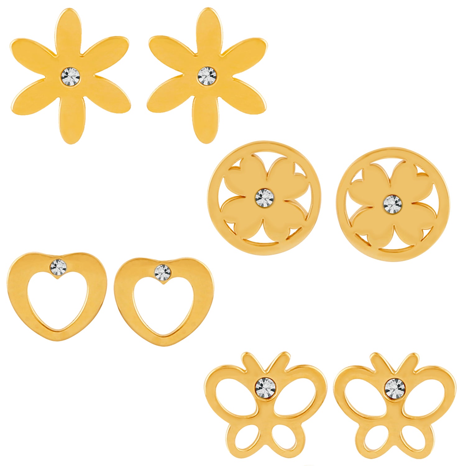 Exclusive Crystal Stud Earrings Combo