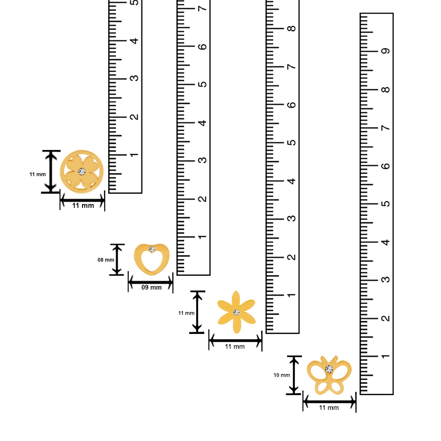 Exclusive Crystal Stud Earrings Combo