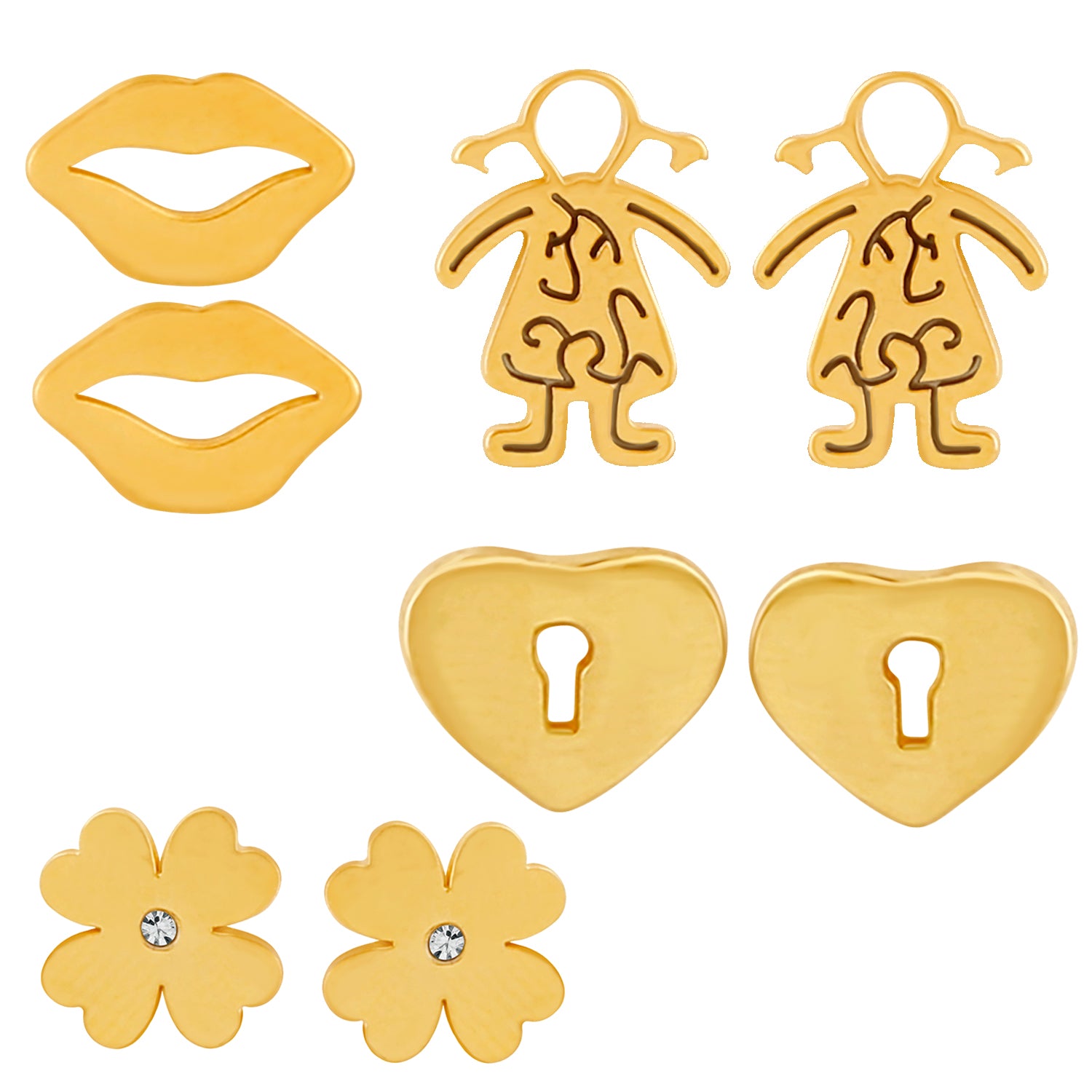 Mesmerising Crystal Stud Earrings Combo