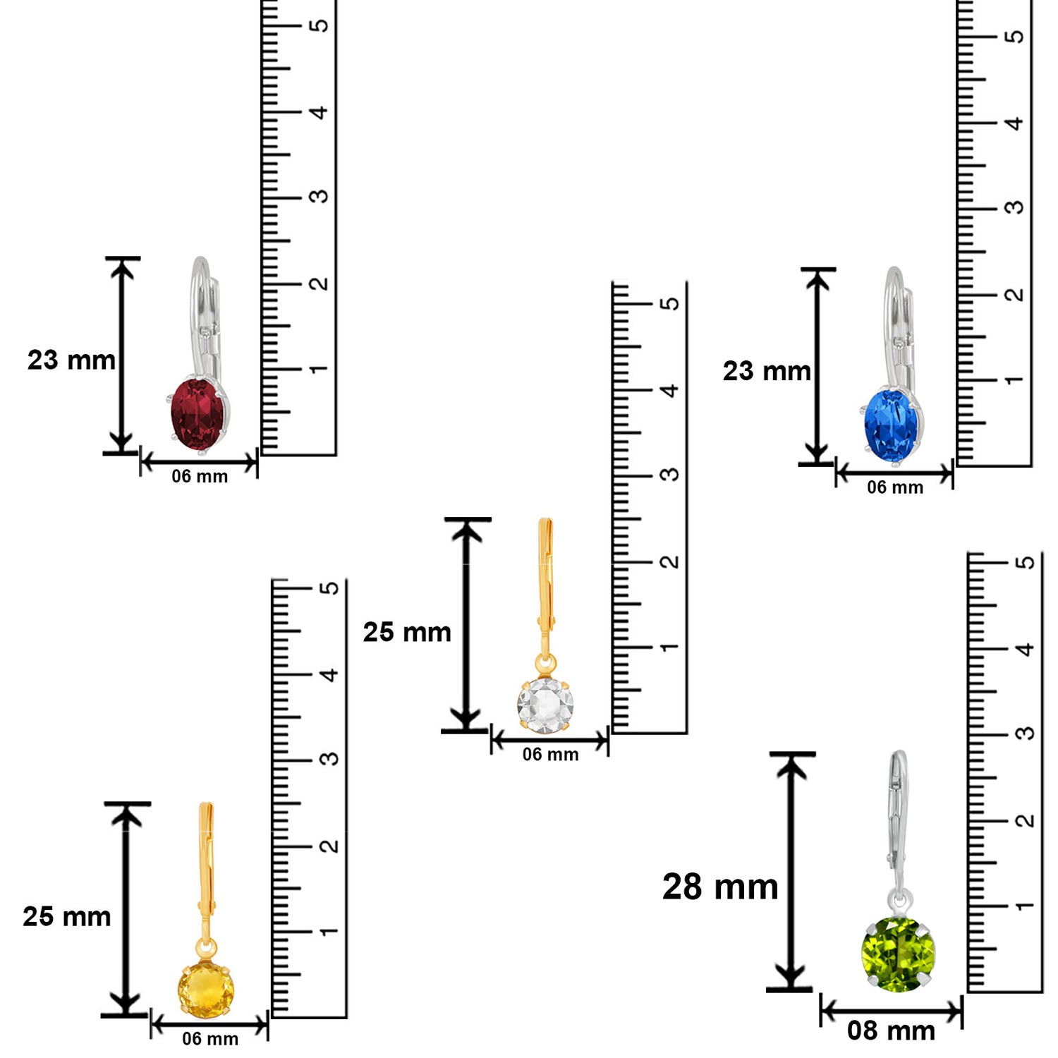 Designer Solitaire Crystal and Cubic Zirconia Earrings combo