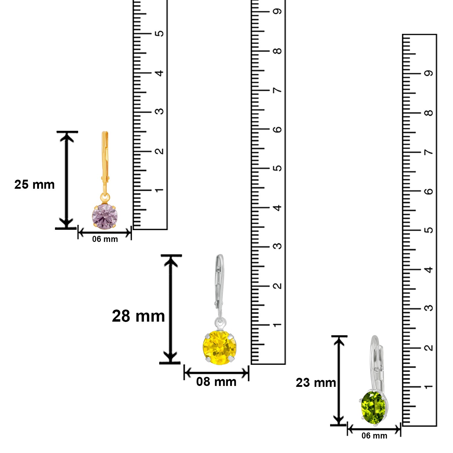 Elegant Solitaire multicolour Crystals and Cubic Zirconia stones