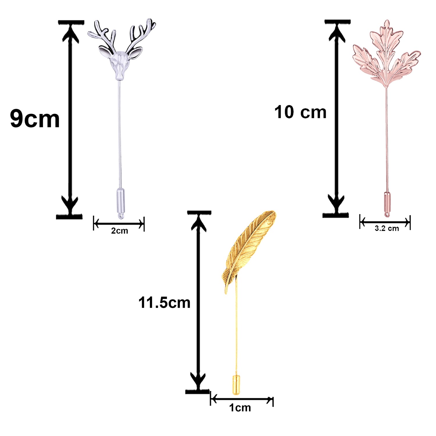 Combo of Leaf Deer and Mapel Leaf Lapel Pin Brooch