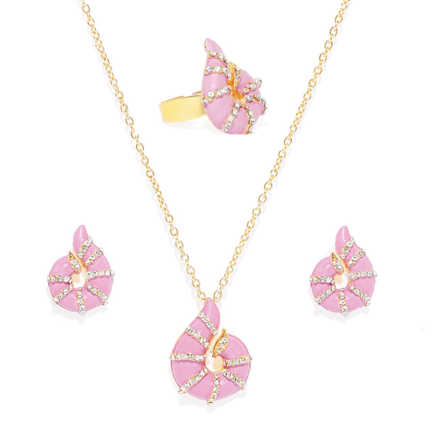 Exclusive Designer Meenakari and crystal Pendant set and Finger ring combo