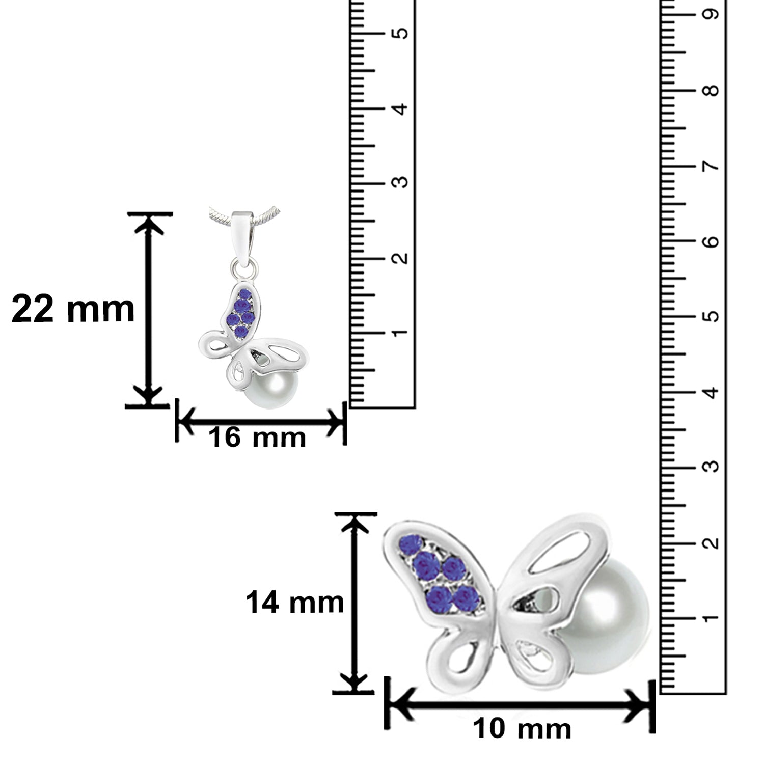 Combo of Exquisite Butterfly Pendant Set,Bracelet and Finger Ring