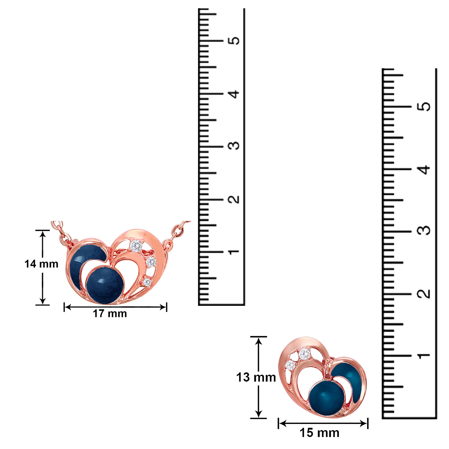 Combo of Heart Pendant Set, Floral Finger Ring and Heart Beat Bracelet with Crystal and Cubic Zirconia