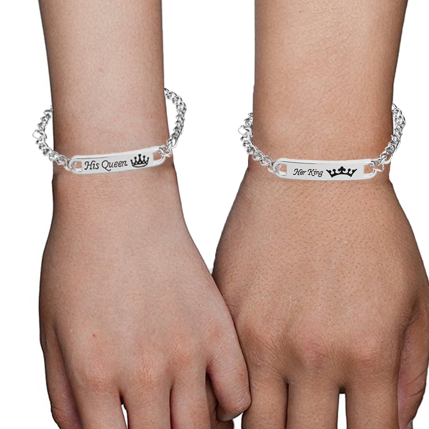 Combo of His Queen and Her King Valentine Gift Couple Bracelet