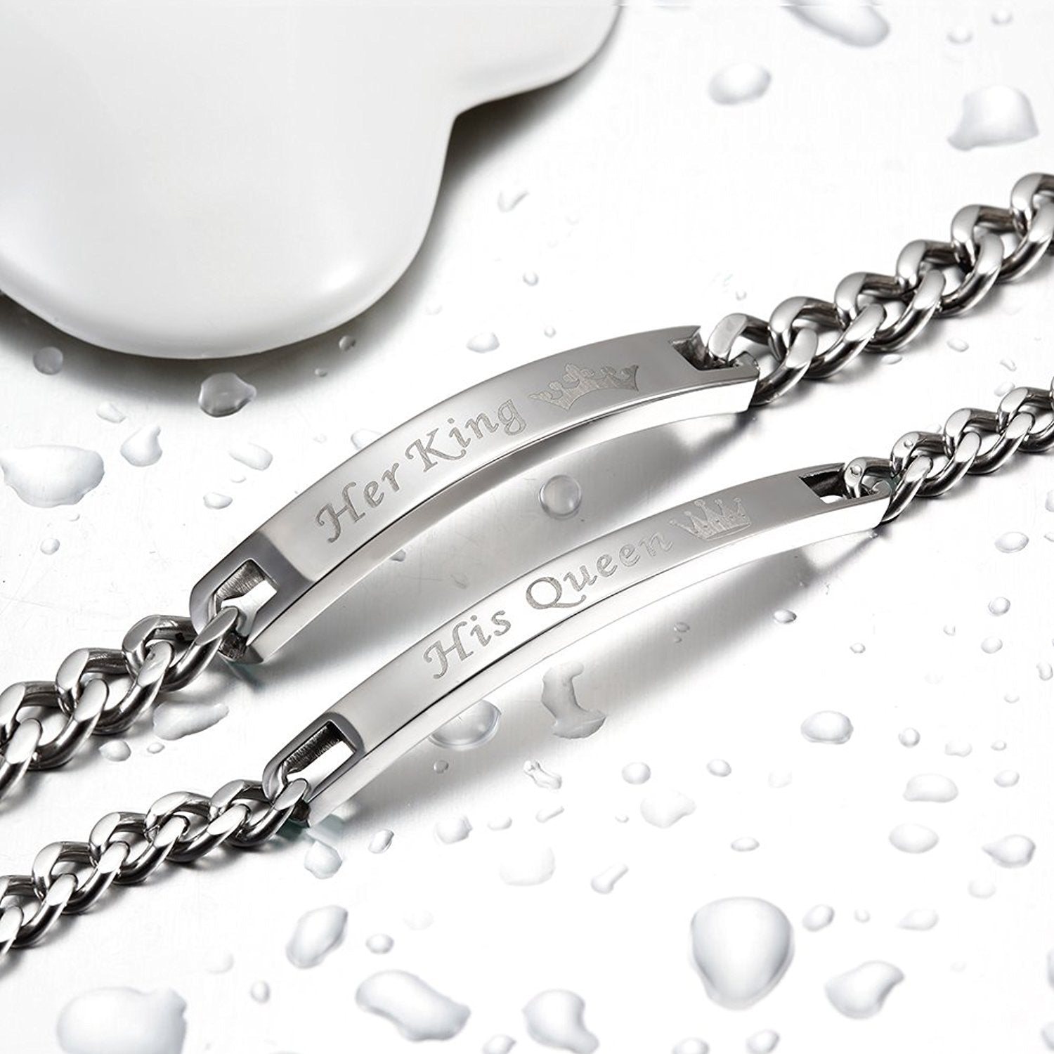 Combo of His Queen and Her King Valentine Gift Couple Bracelet