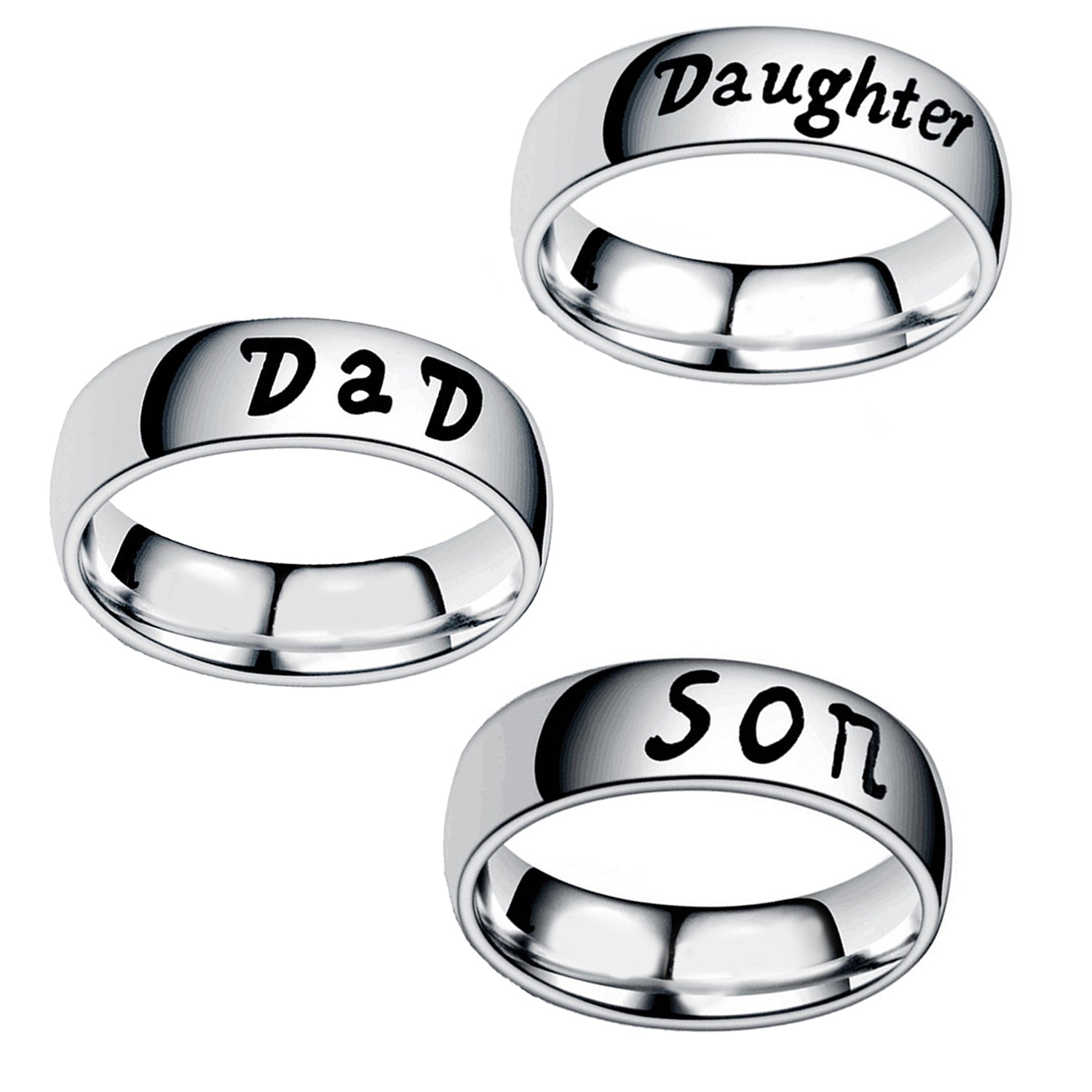 Exclusive Combo of Son Daughter and Dad Casual Designer Finger Ring