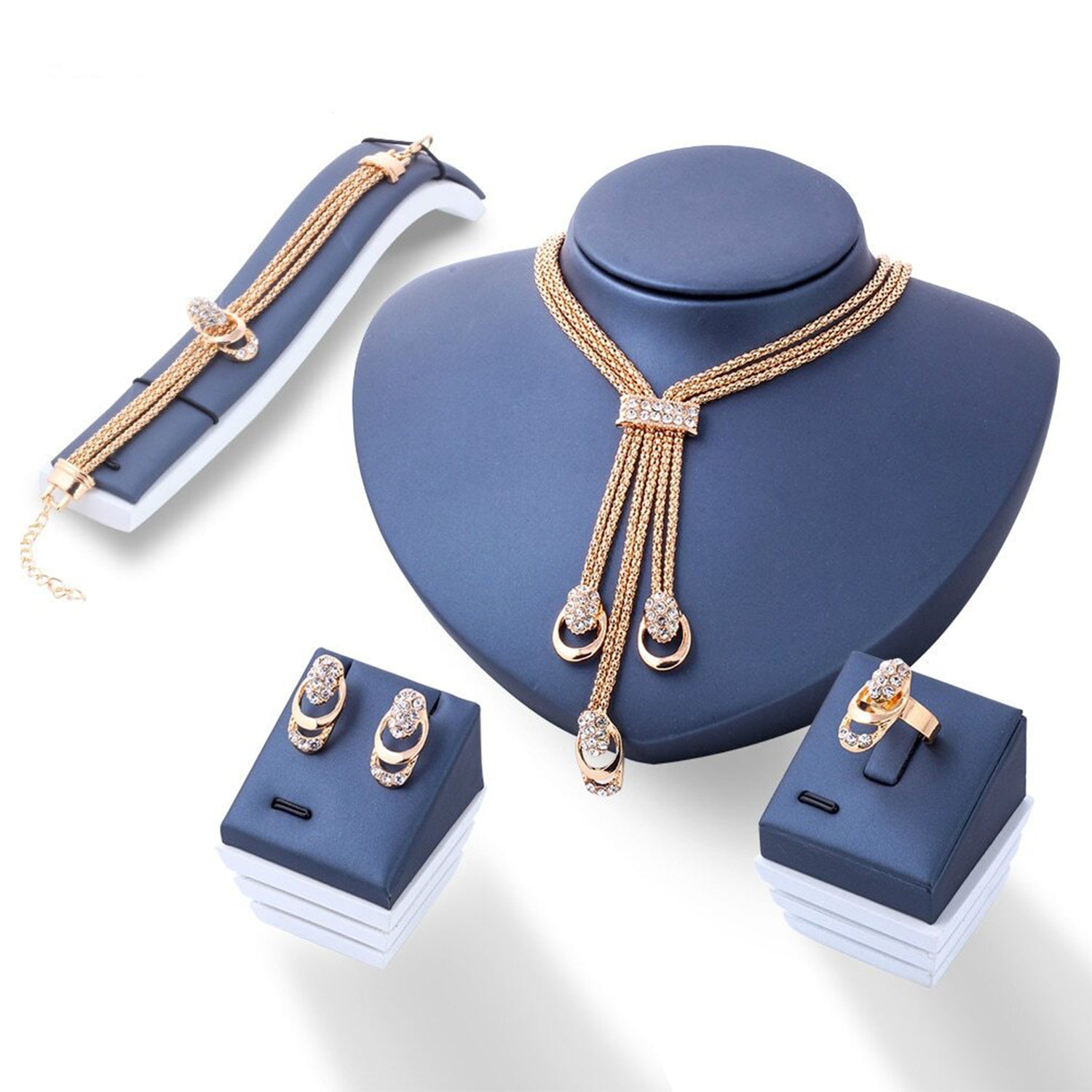 Exclusive Crystal Valentine Pendant set with Bracelet and Finger Ring