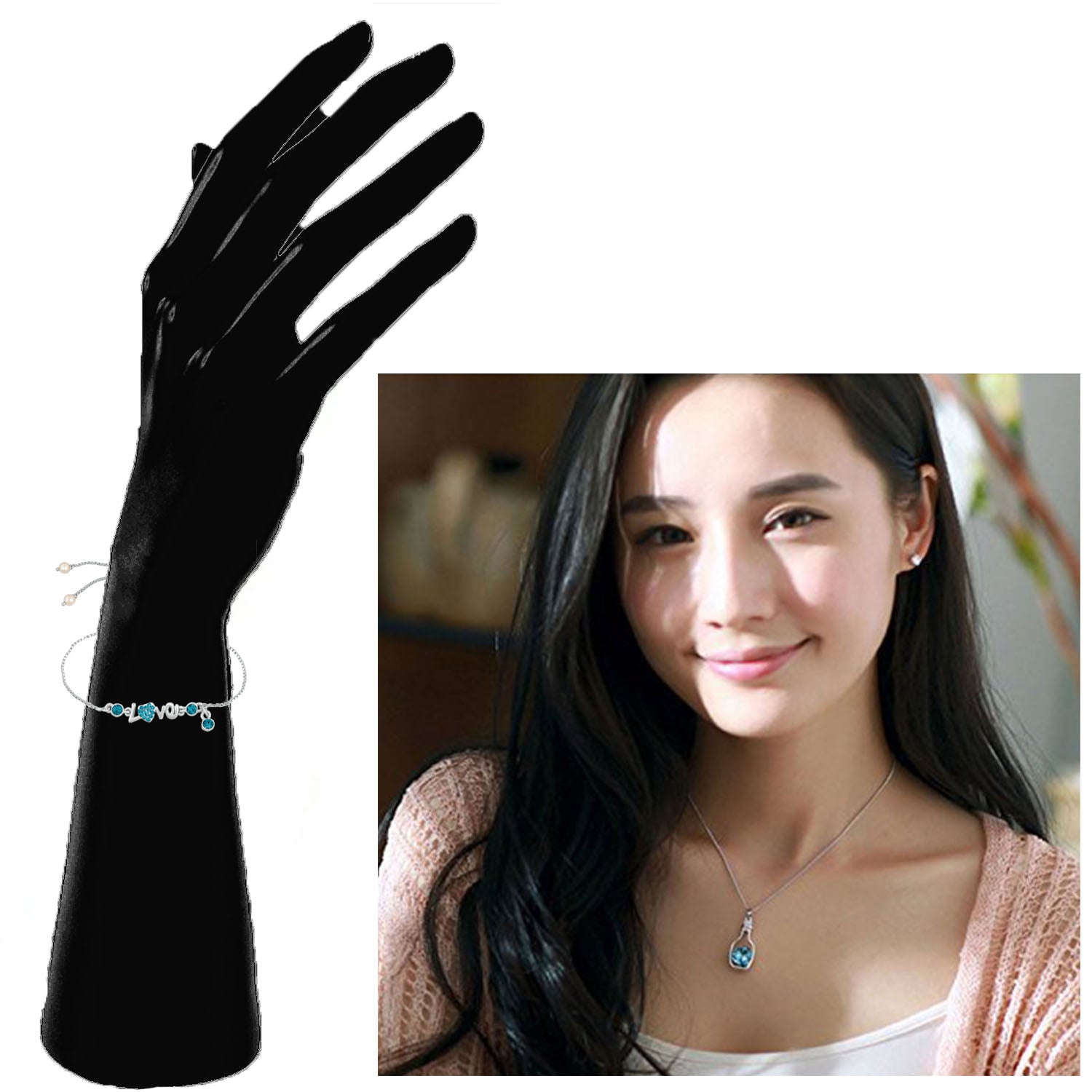 Combo of Bottle Heart Pendant and Love Bracelet