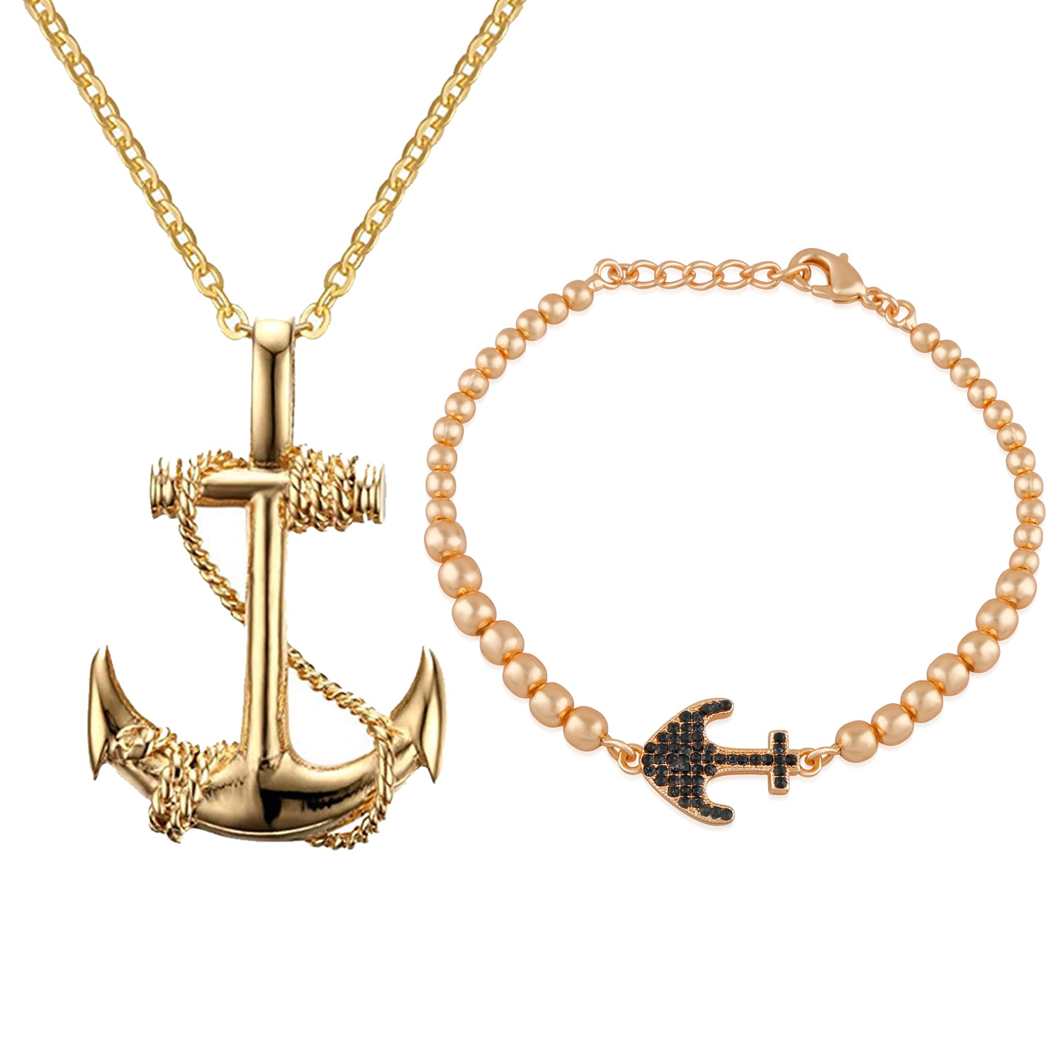 Combo of Anchor Bracelet and Pendant