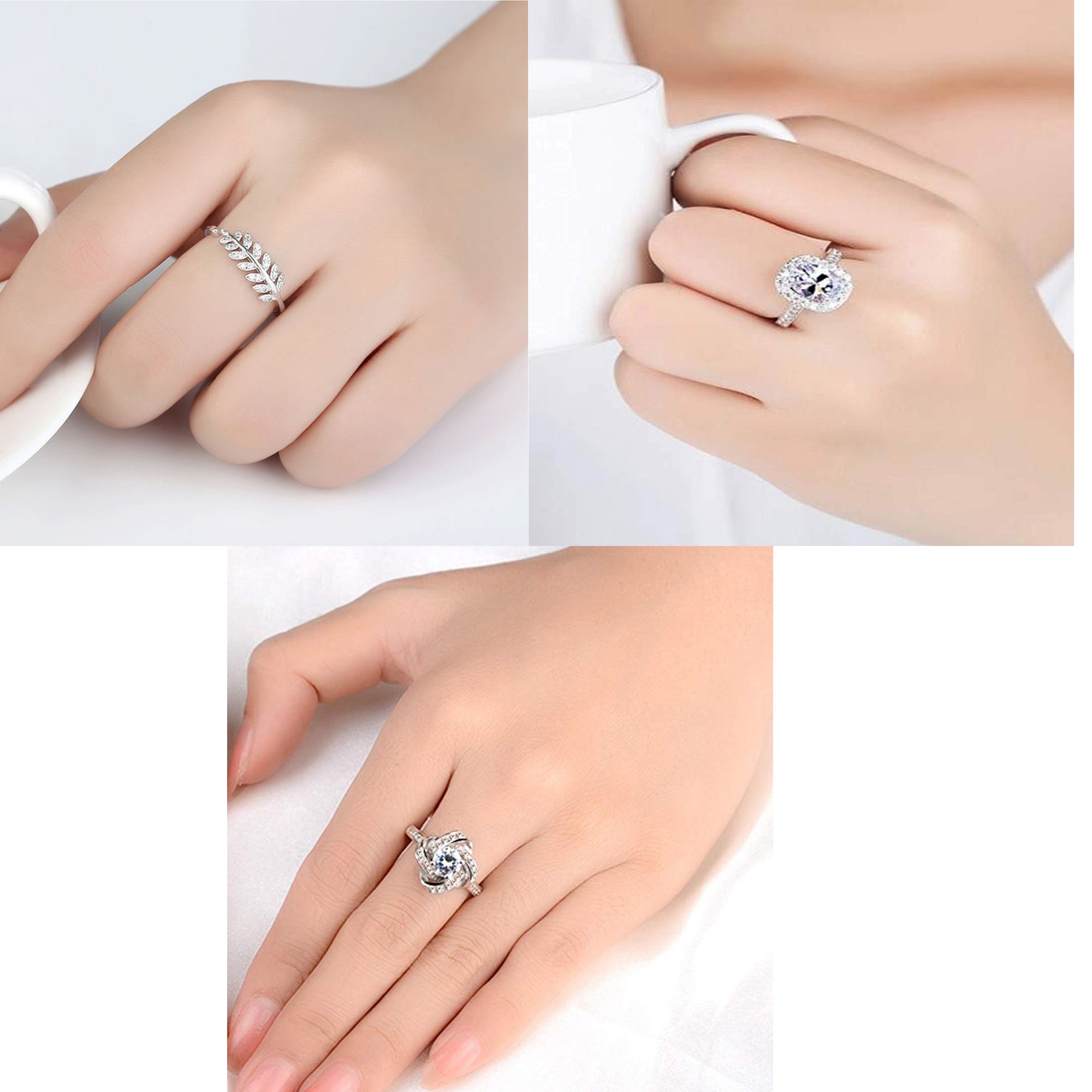 3 Pcs Combo of Stylish and Designer Adjustable Finger Rings