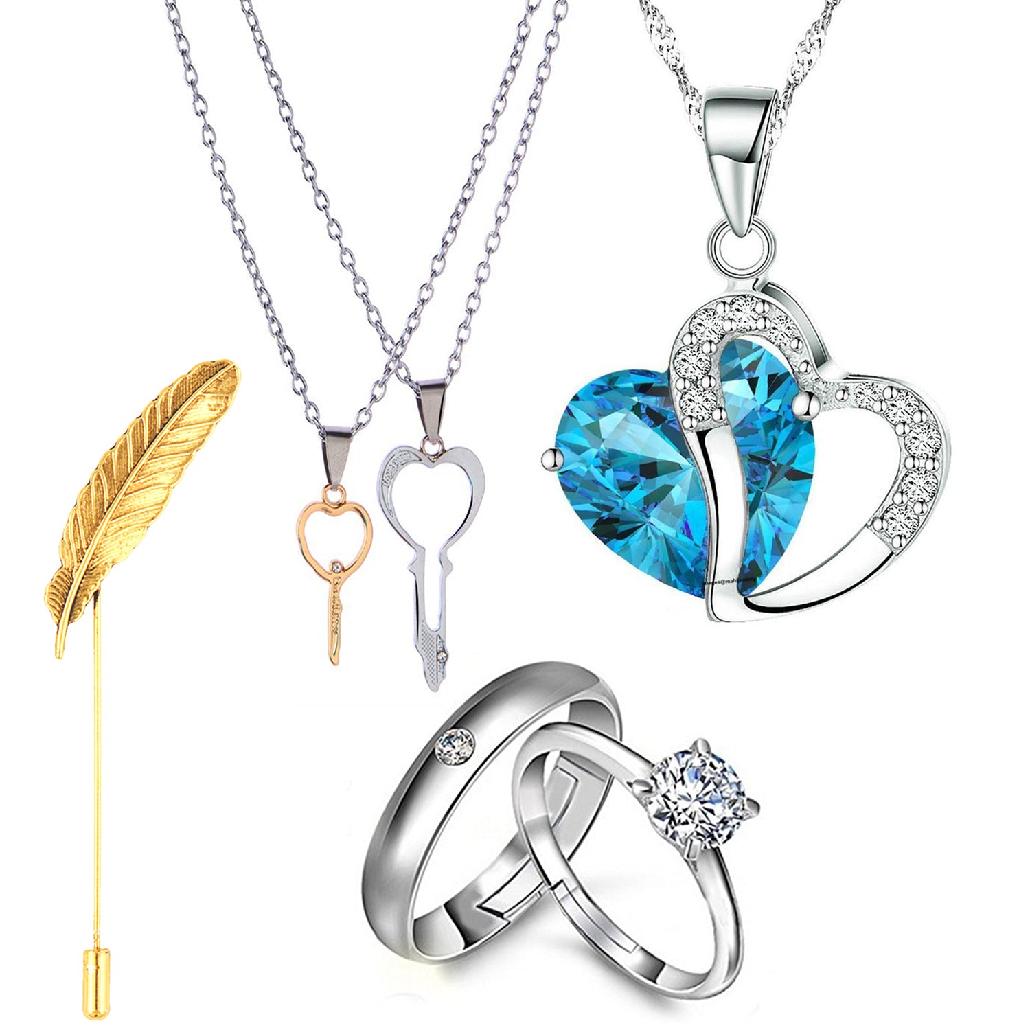 Pendants Brooch and Couple Ring