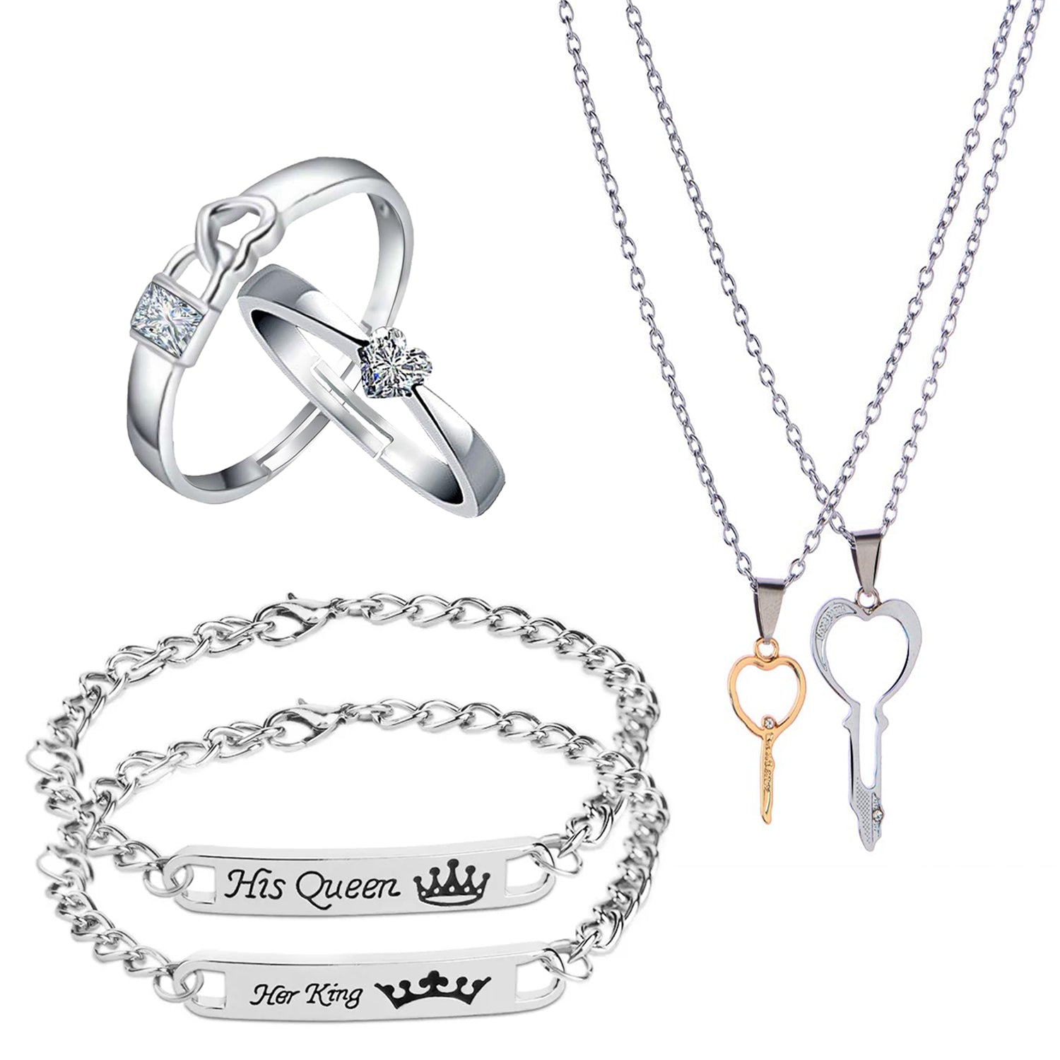 Couple Pendant Bracelet and Finger Ring