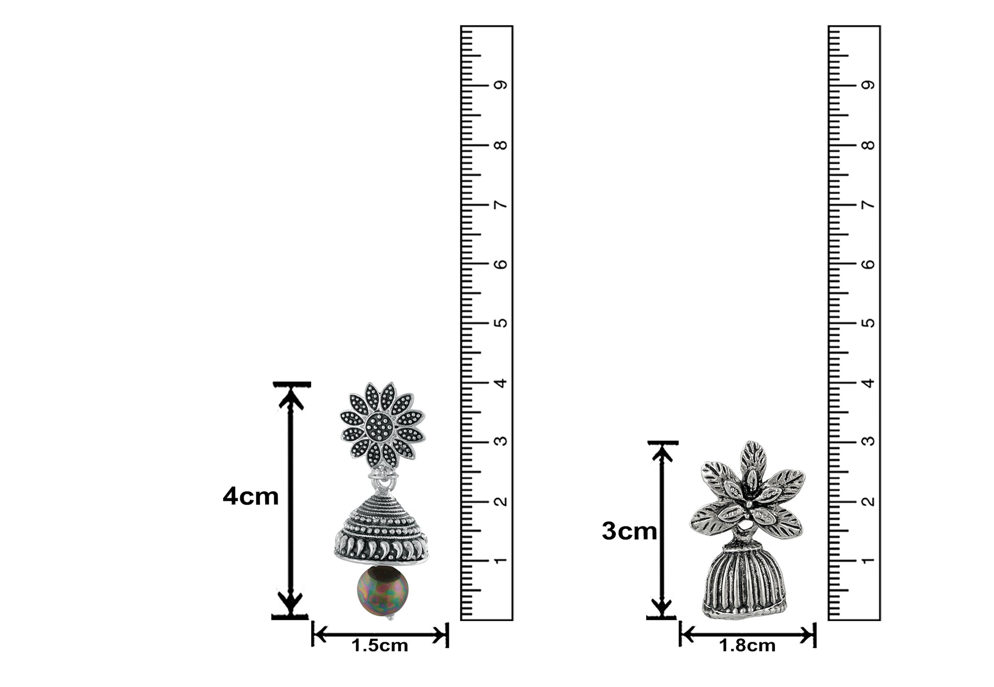 Combo of Two Traditional Ethnic Jhumka Floral Earrings