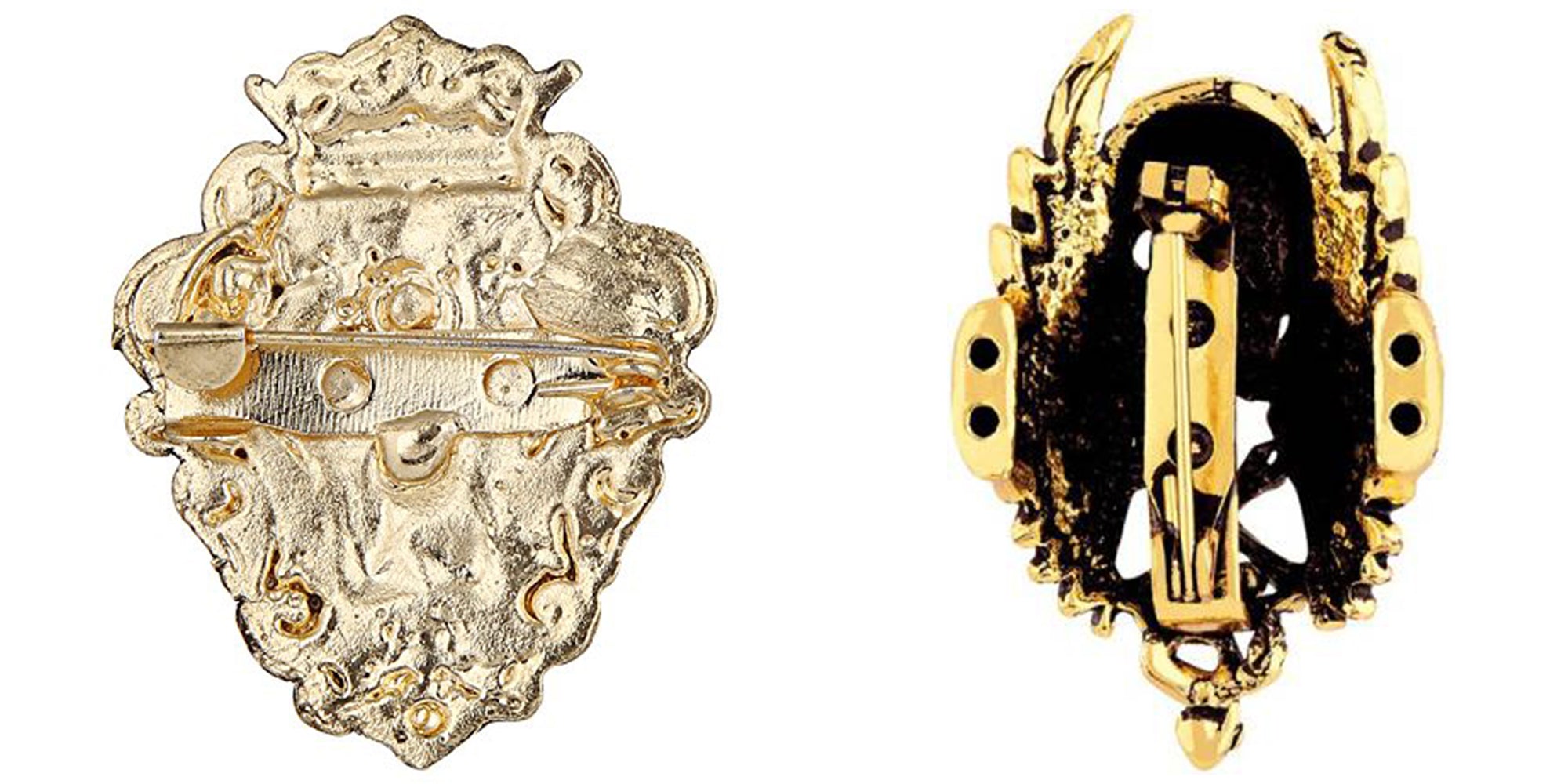 Combo of Lion Face and Skull Bones Shirt Stud Brooch Pin