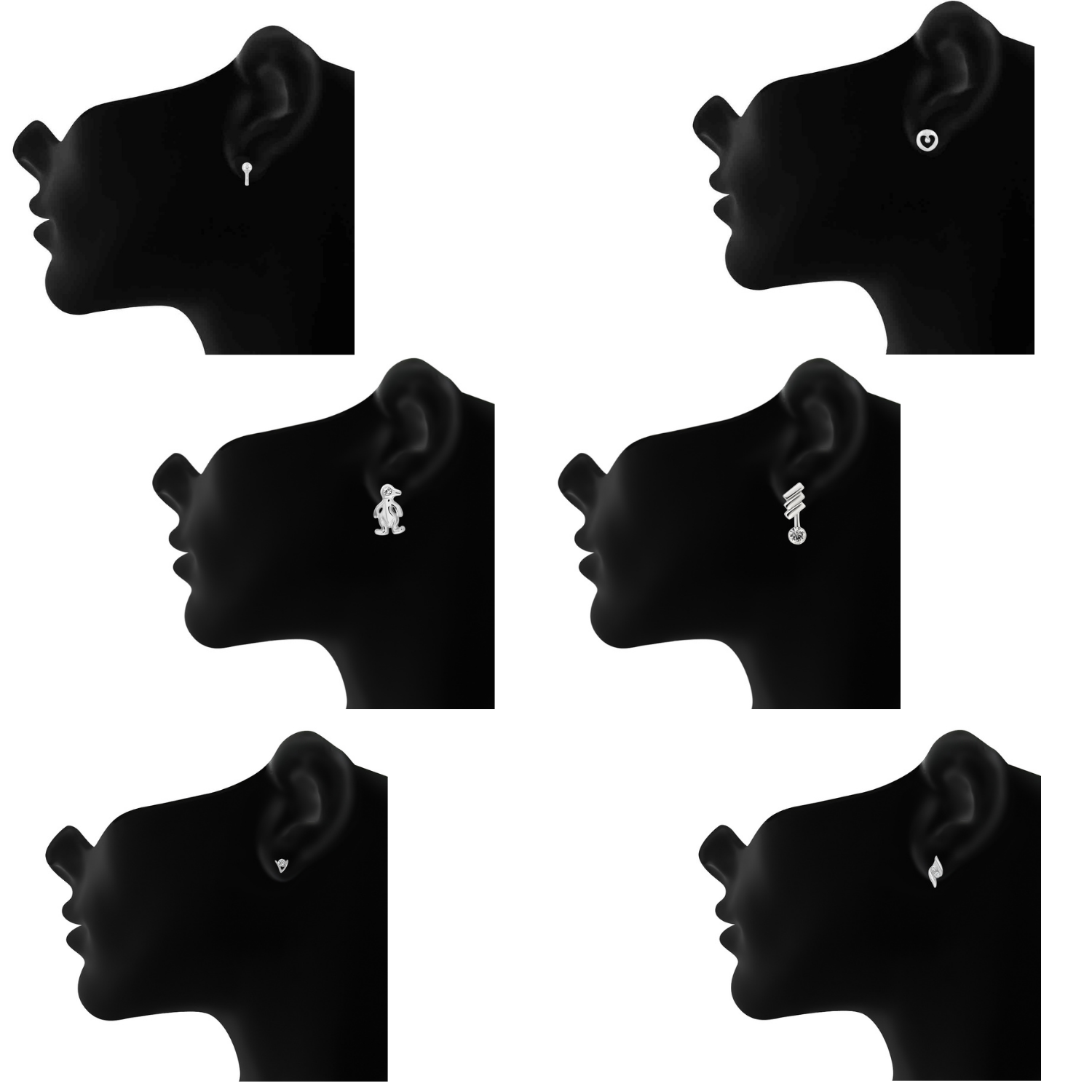 Combo of 6 Small Stud Earrings