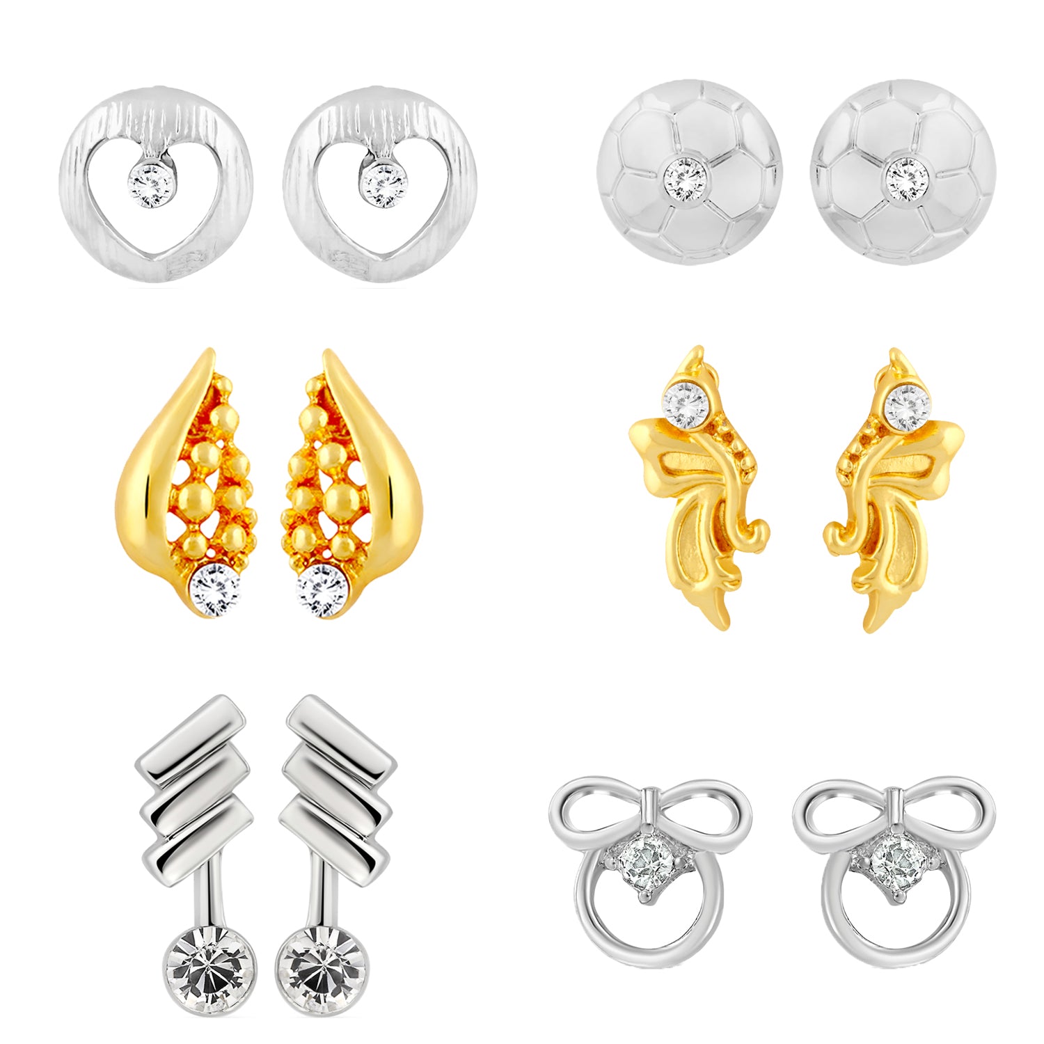 Combo of 6 Small Stud Earrings