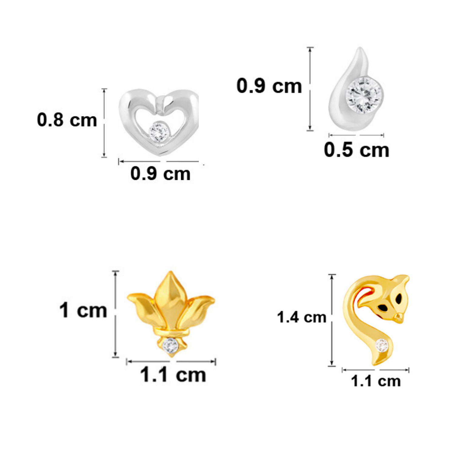 Combo of 8 Small Baby Top Earring