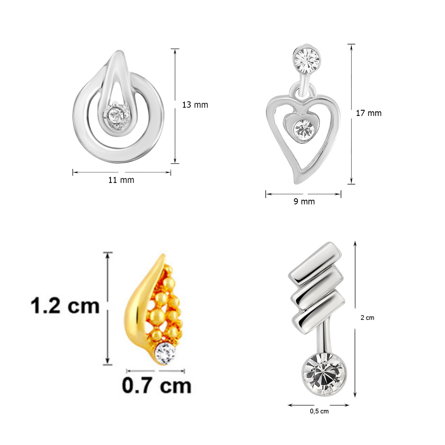Combo of 8 Small Baby Top Earring