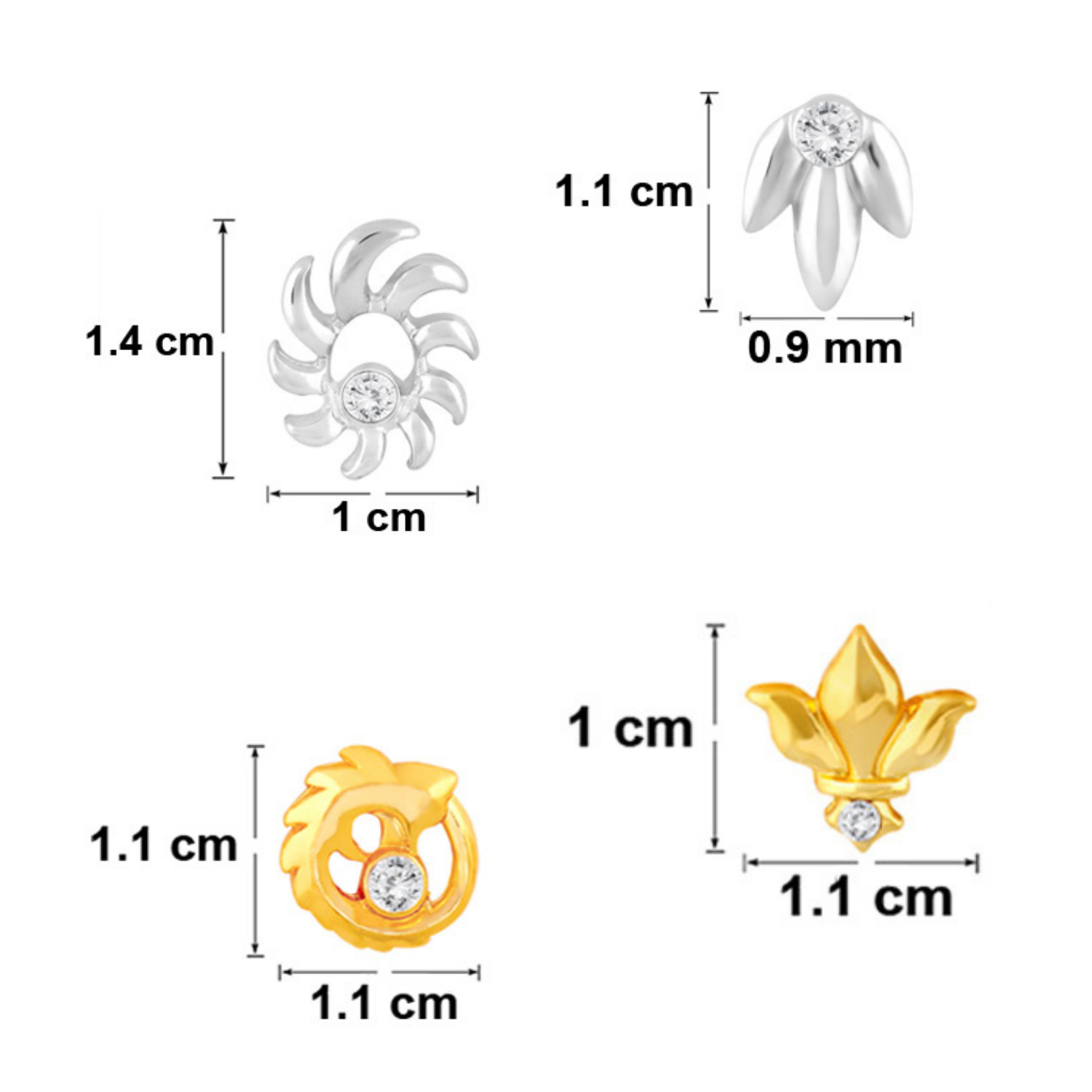 Combo of 8 Small Baby Top Earring