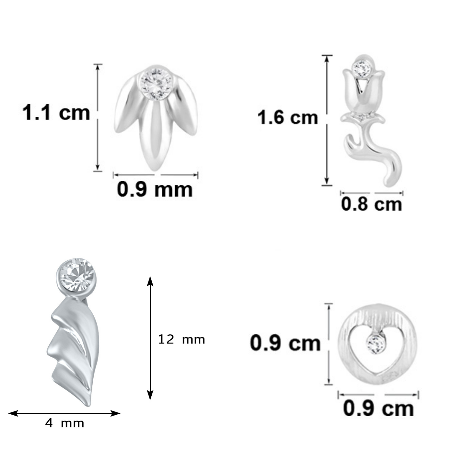 Combo of 8 Small Baby Top Earring