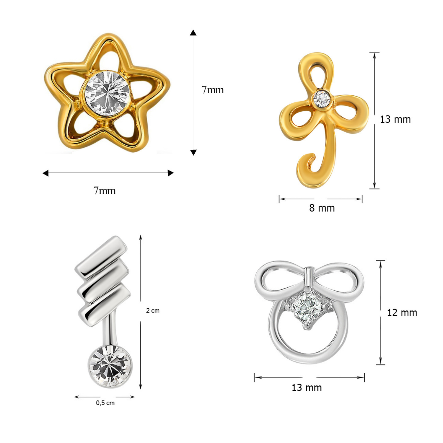 Combo of 8 Small Baby Top Earring